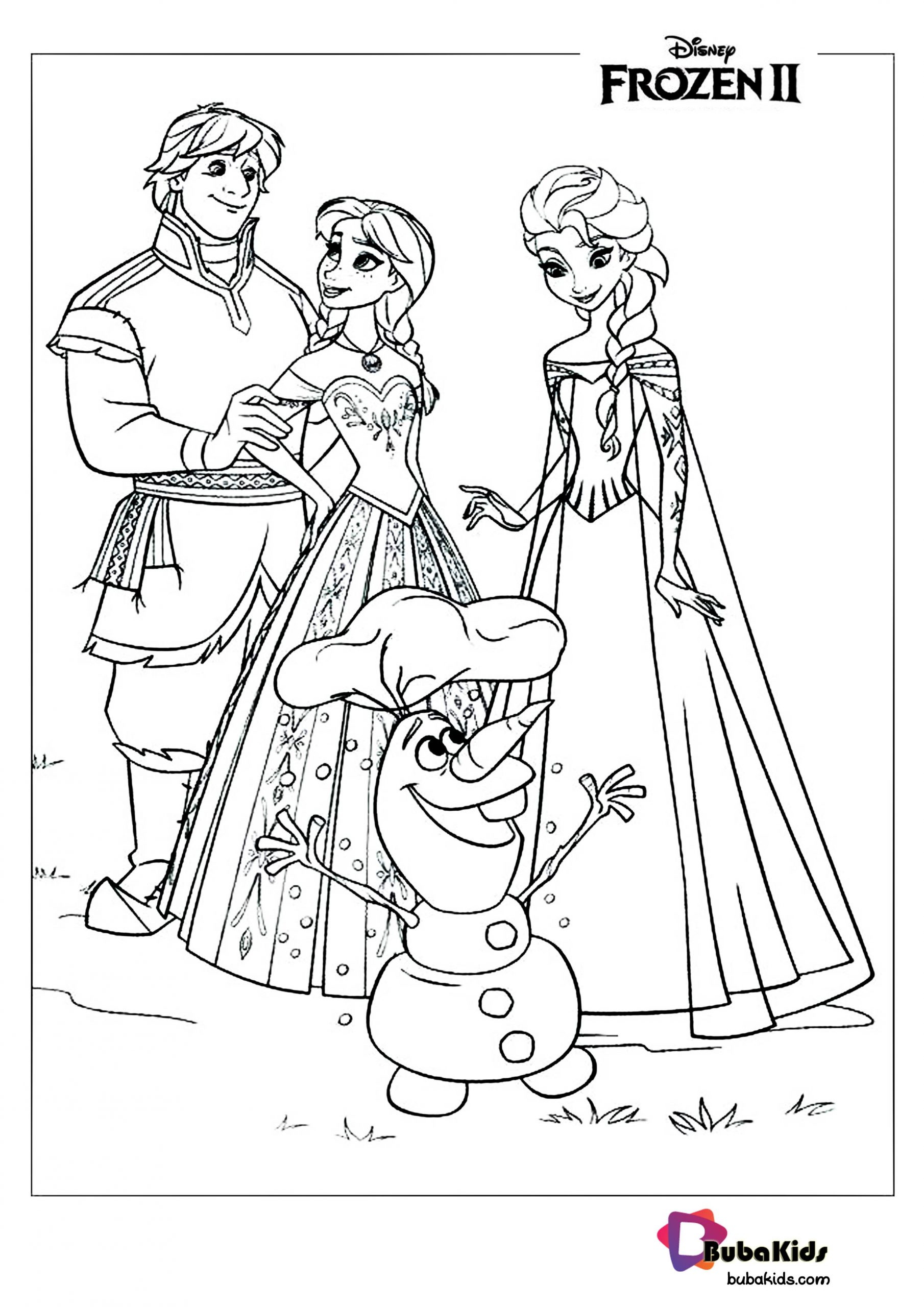 Princess Disney Frozen 2 Coloring Page BubaKids