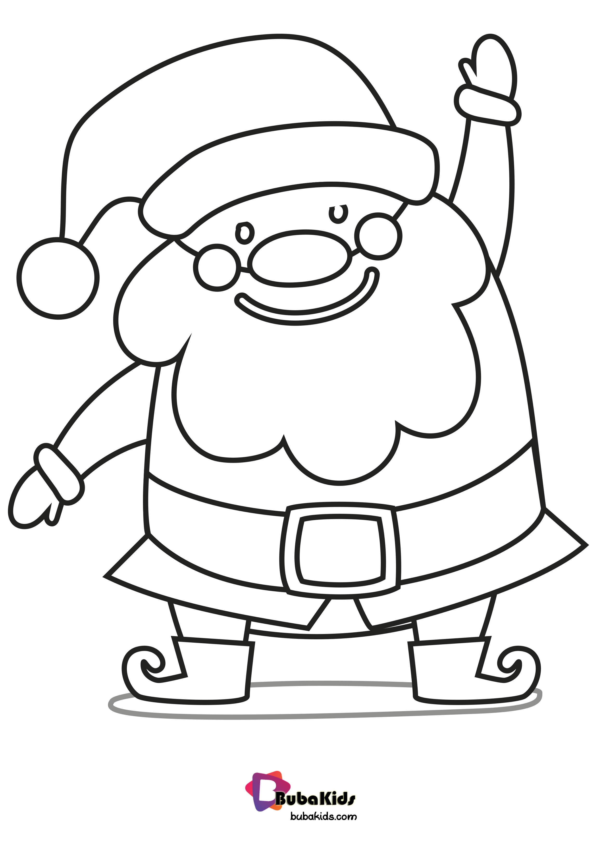 Hohoho Say Hello to Santa Coloring Page Wallpaper