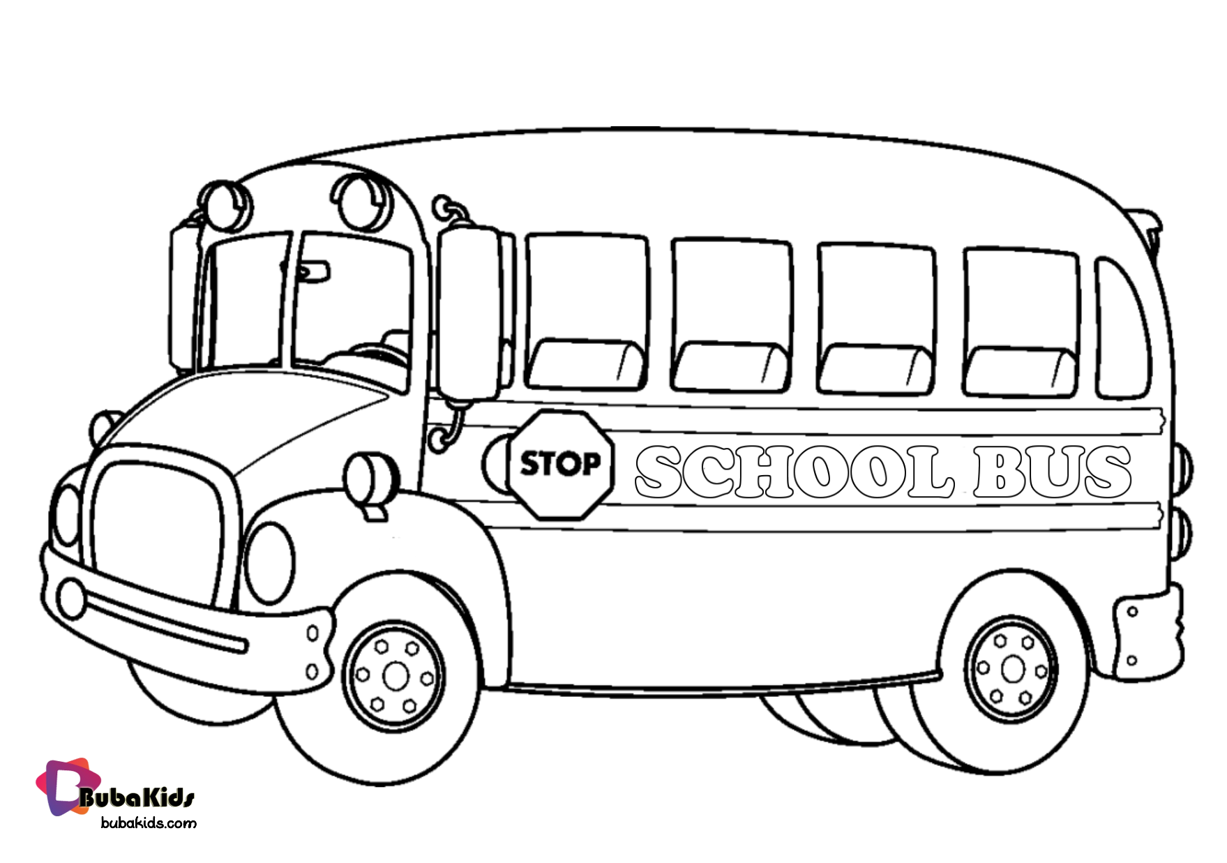 School Bus coloring page. Wallpaper