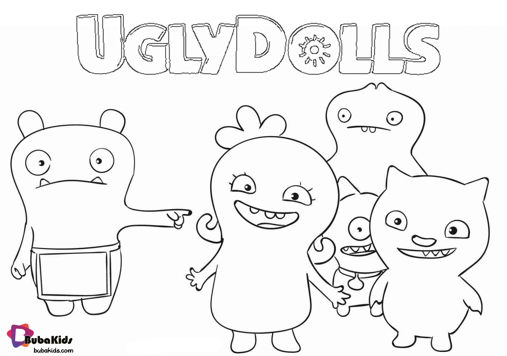 Free printable Uglydolls coloring page.