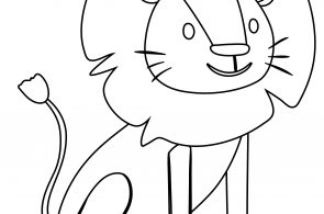 Cute Lion For Preschool Kids Coloring Page