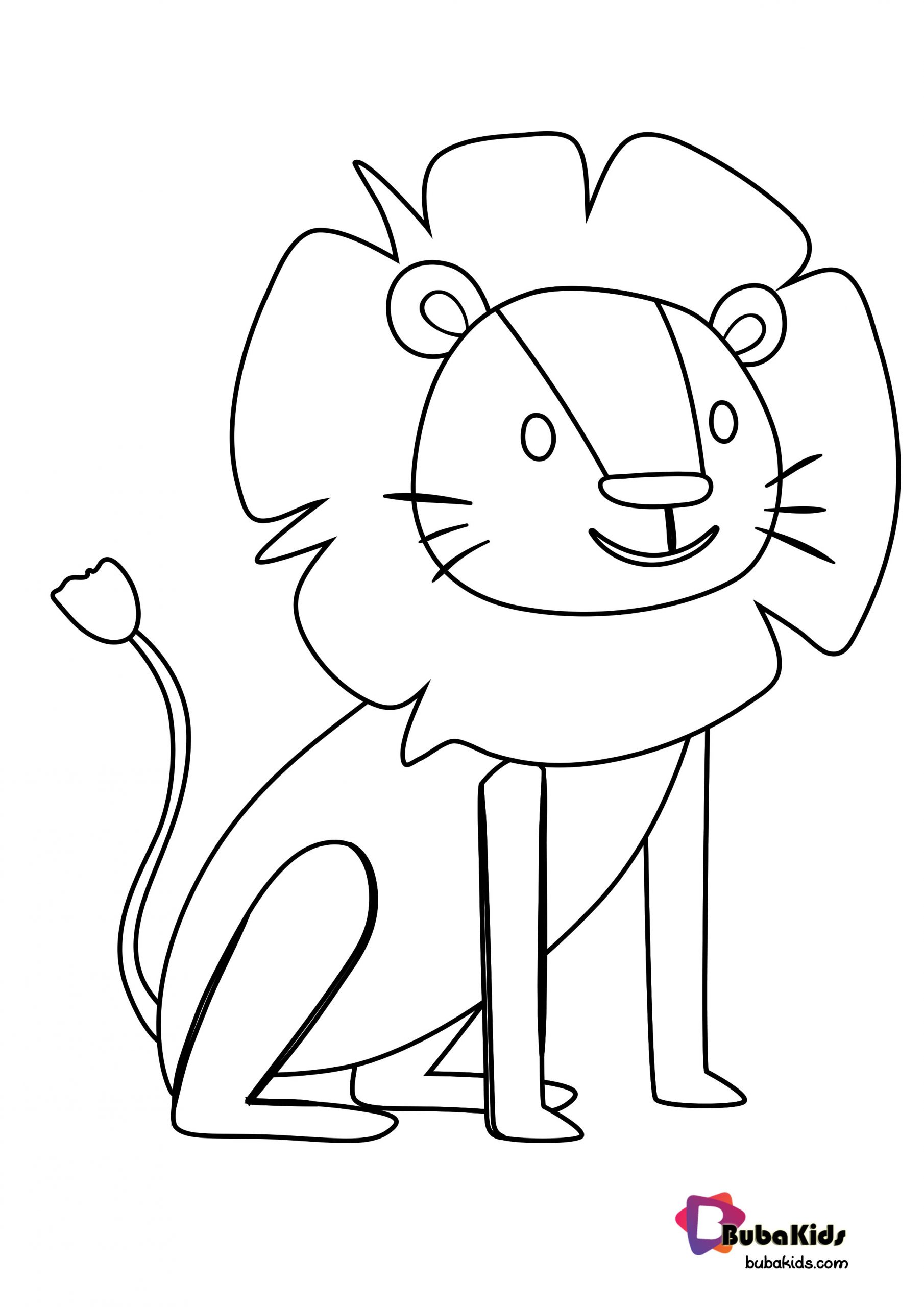 Cute Lion For Preschool Kids Coloring Page Wallpaper