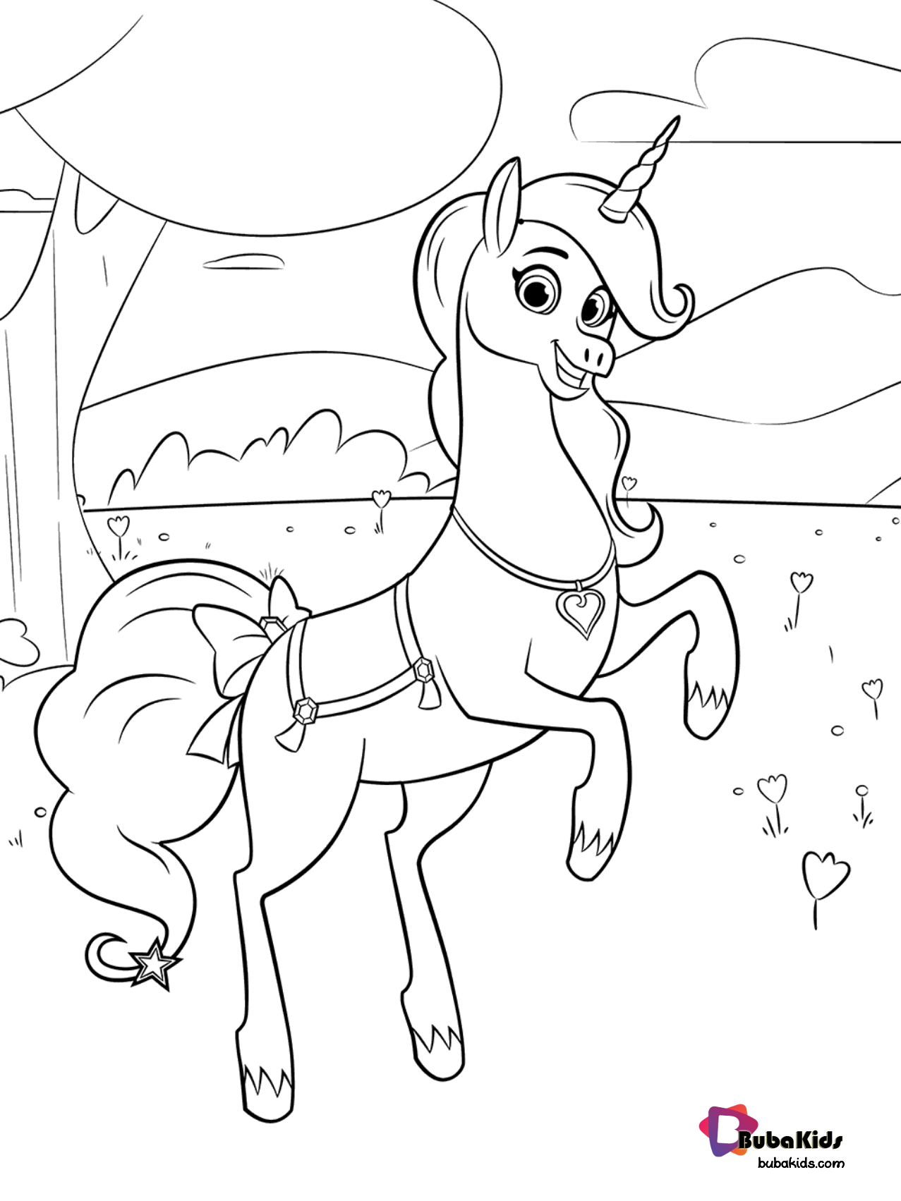 Free download Cute Unicorn Coloring Page. Wallpaper