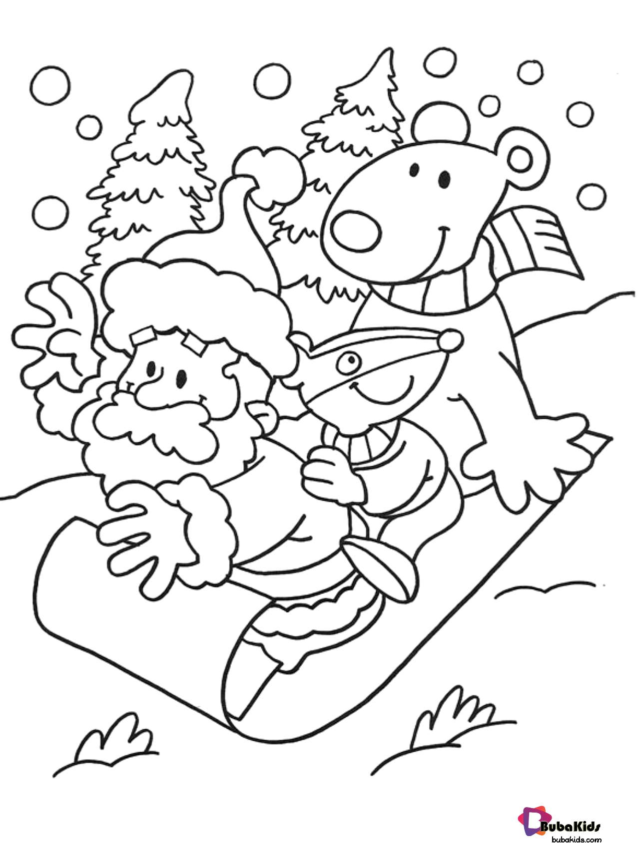 Free download and printable Winter coloring page. Wallpaper