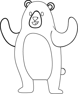 Bear For Preschool Kids Coloring Page Wallpaper