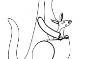 Kangaroo Coloring Page Wild Animal For Kids