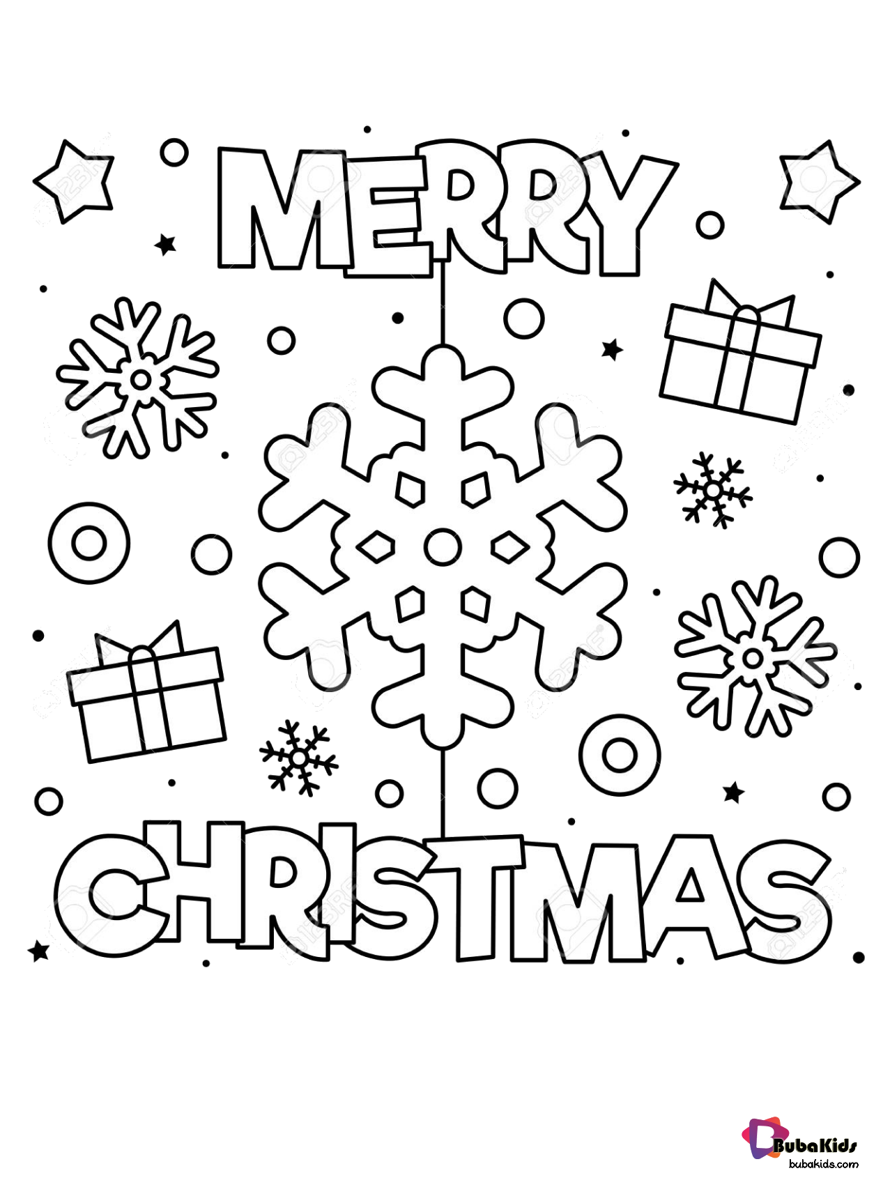Merry Christmas printable coloring page. Wallpaper