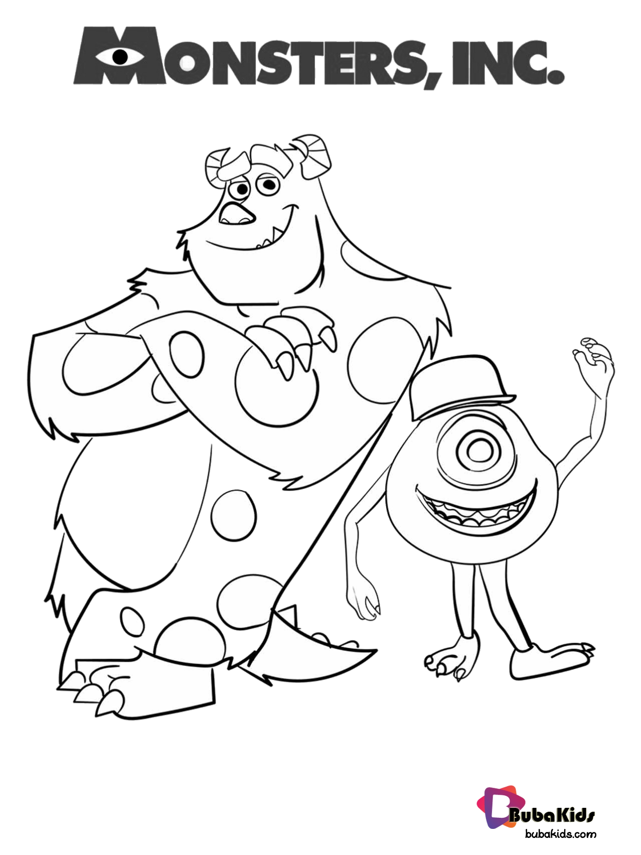 Sulley and Mike Monster Inc coloring page. Wallpaper