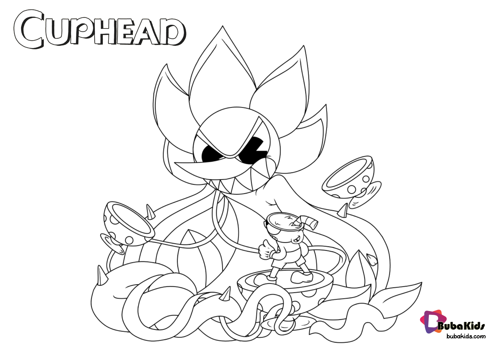 Cuphead games characters coloring pages Wallpaper