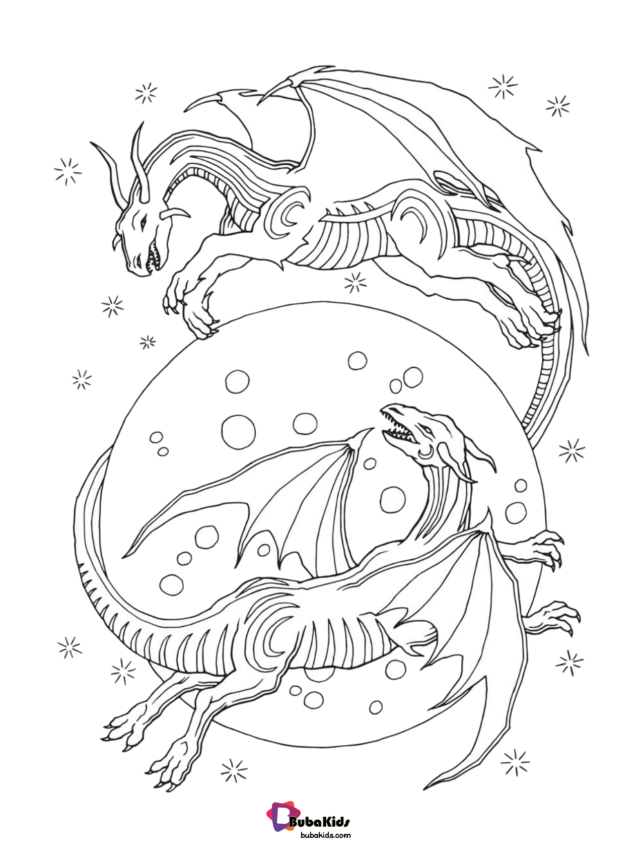 Dragon legendary monster coloring page.
