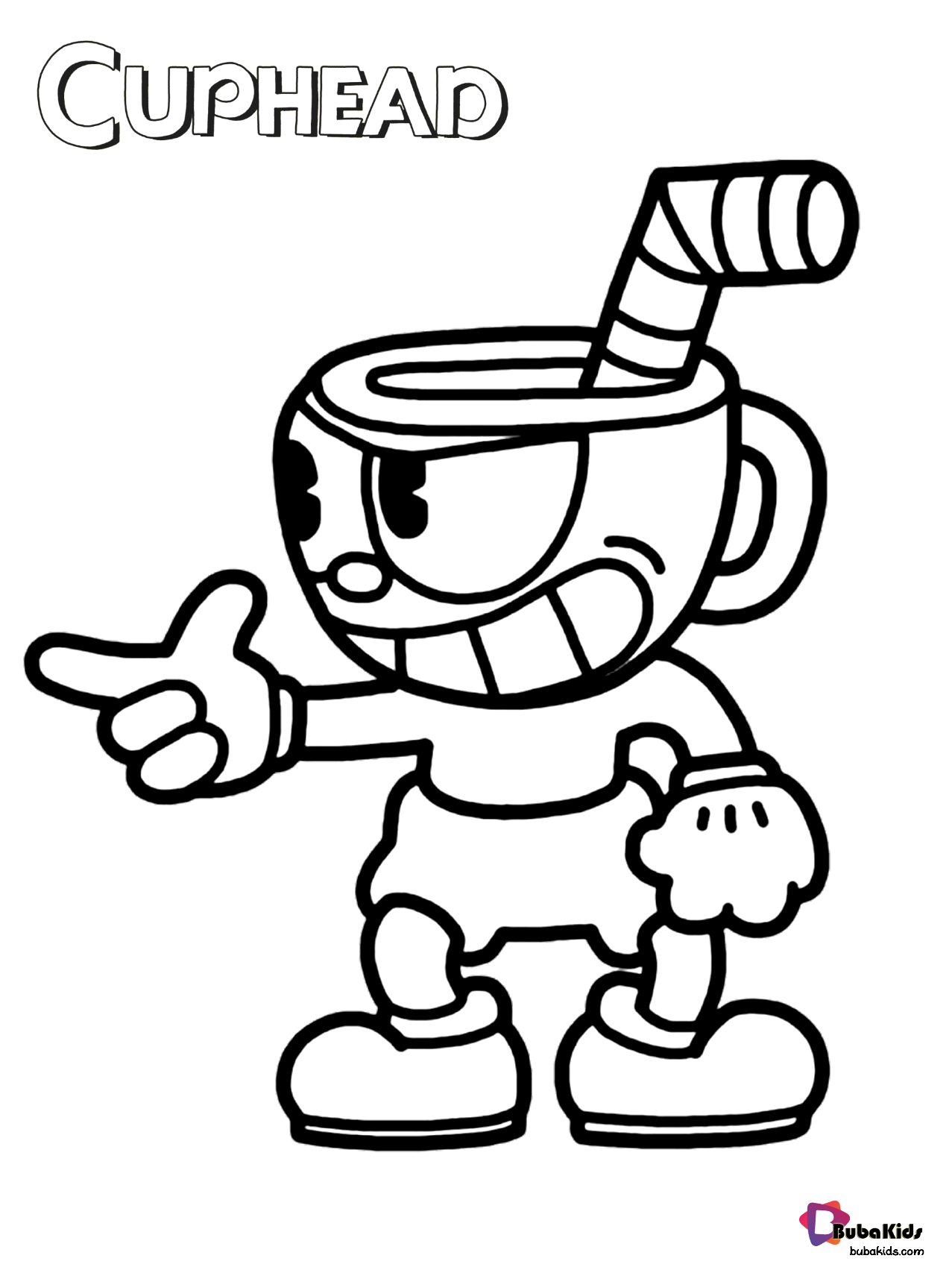 Free cuphead cartoon coloring pages Wallpaper