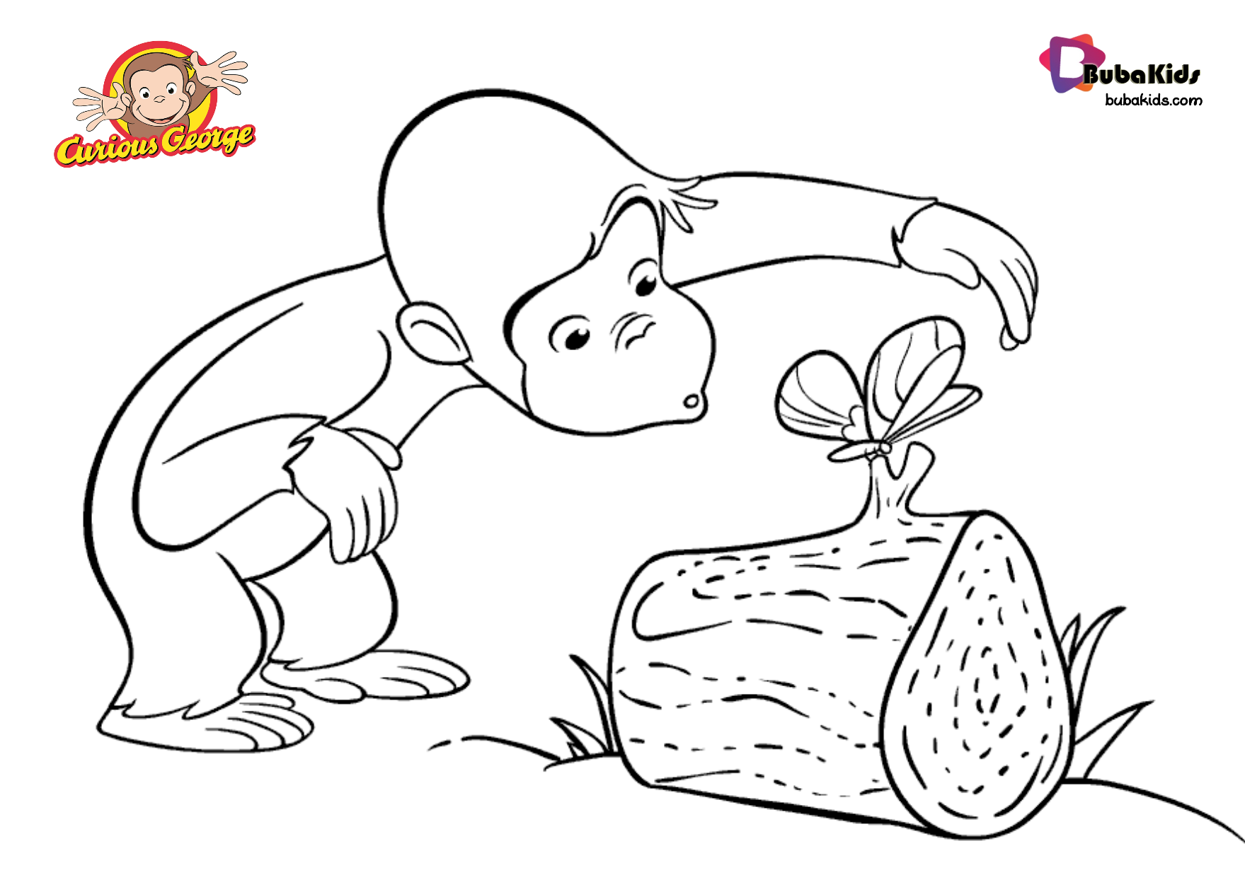 Free download to print curious george coloring page Wallpaper
