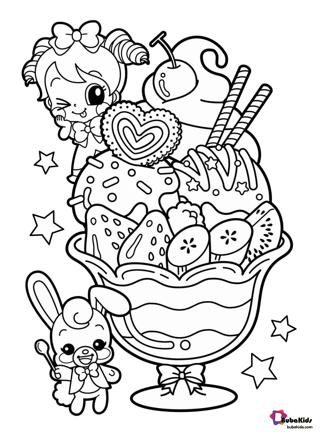 Food coloring page for kids Wallpaper