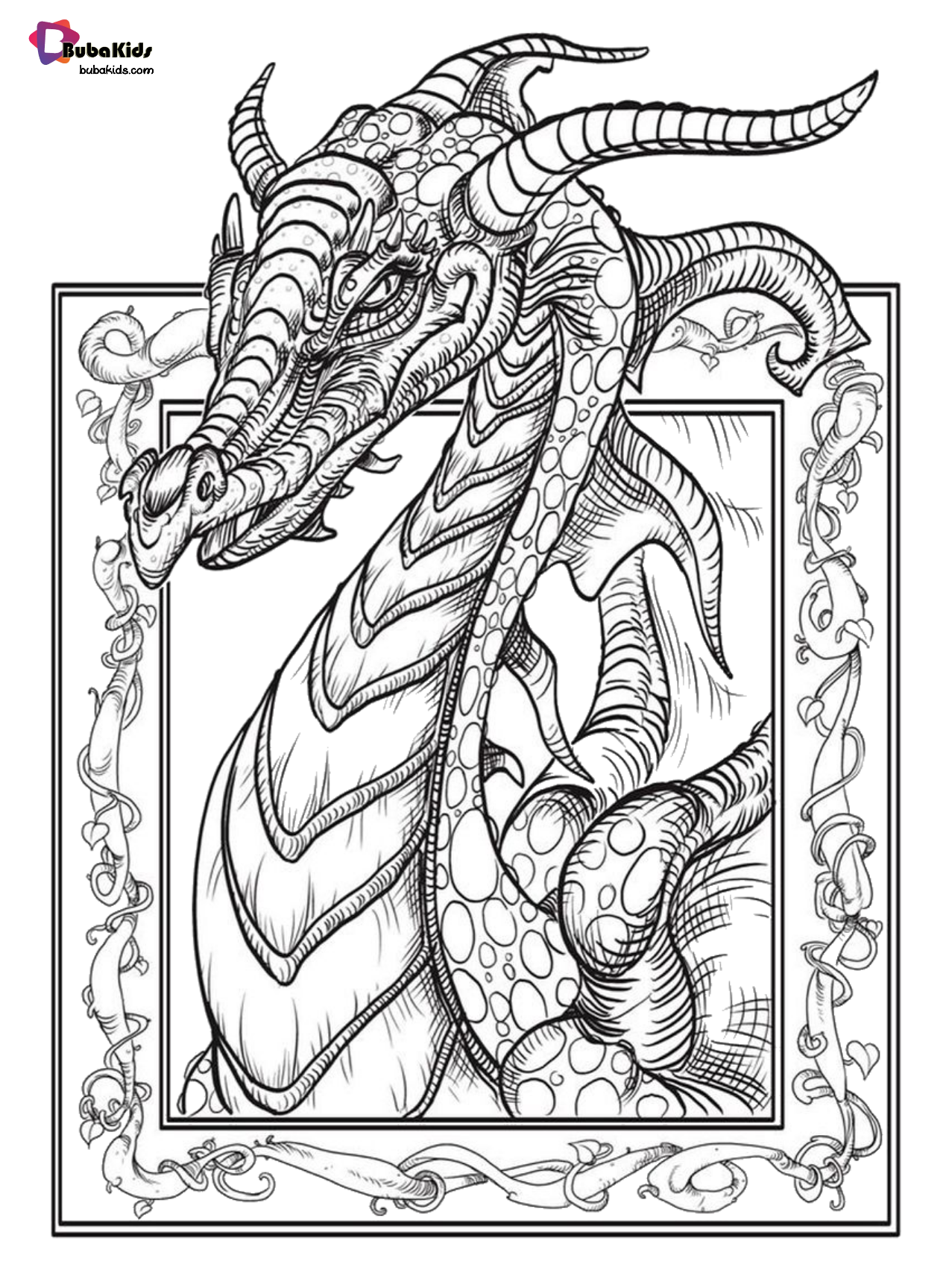 Free download King of Dragon coloring page. Wallpaper