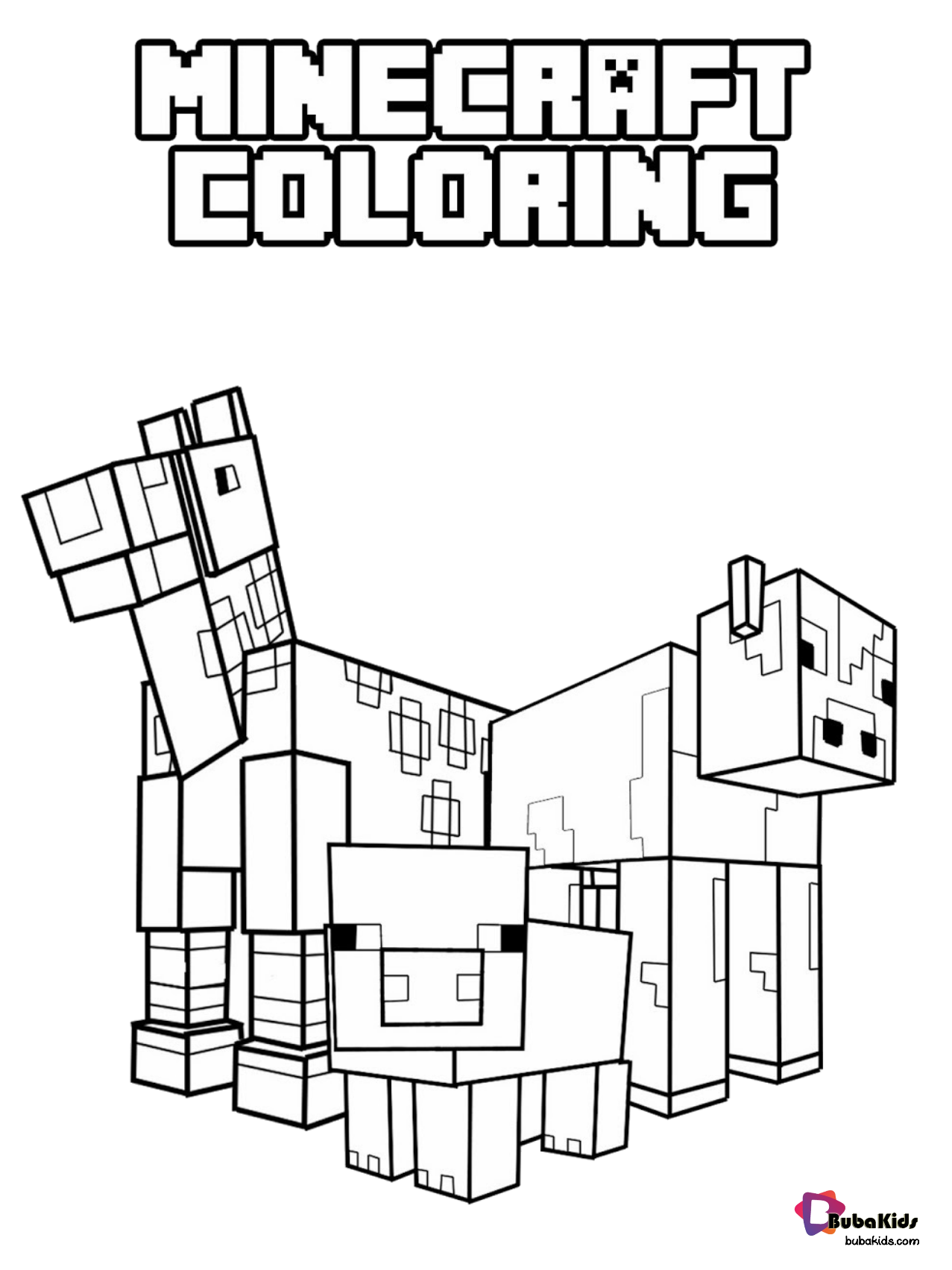Minecraft animals coloring pages Wallpaper