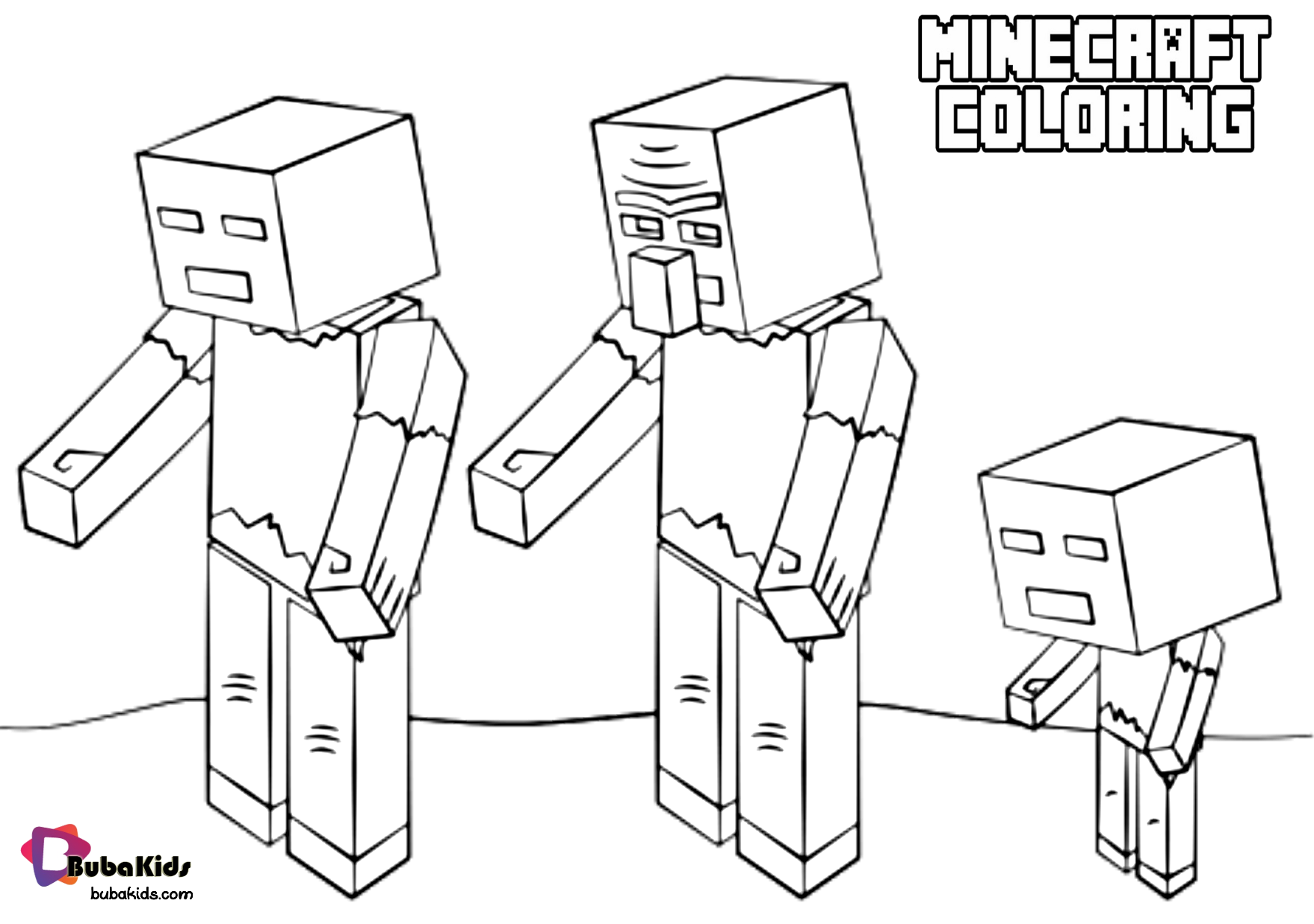 Minecraft coloring zombies coloring page Wallpaper