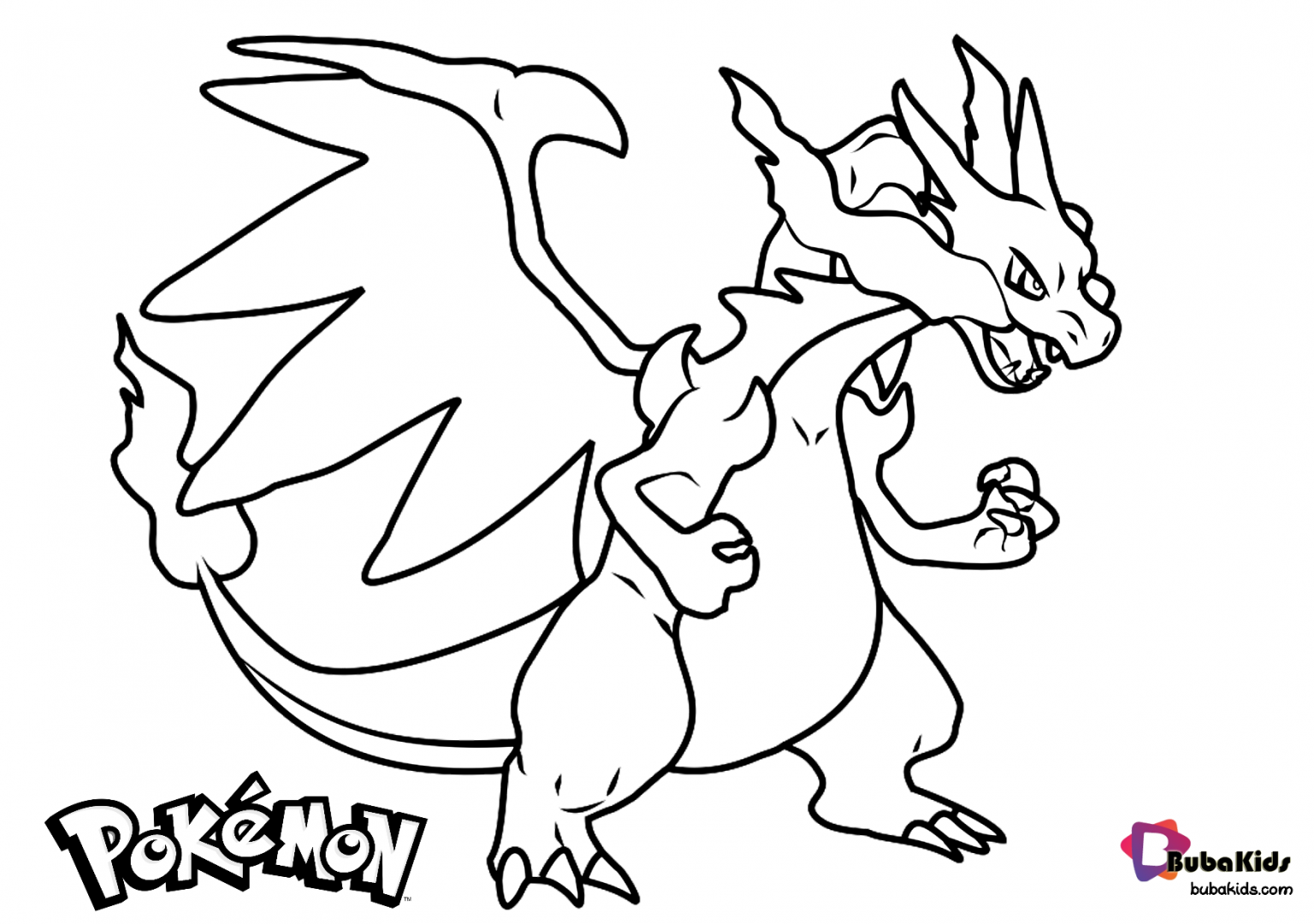 Free Download Pokemon Charizard Coloring Page BubaKids