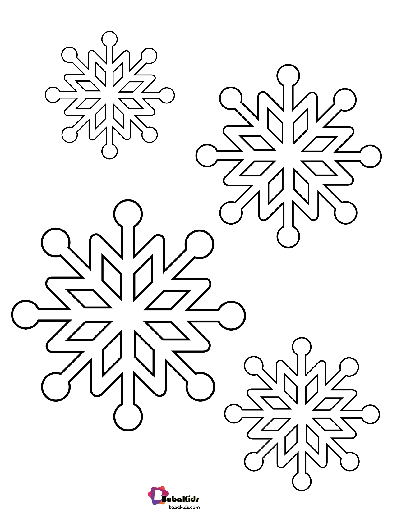 Simple and easy winter snowflake coloring page. Wallpaper