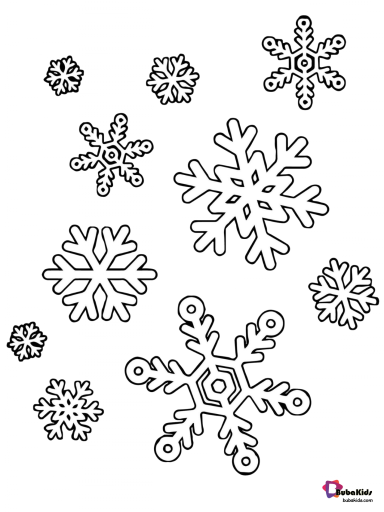 winter snowflakes coloring page
