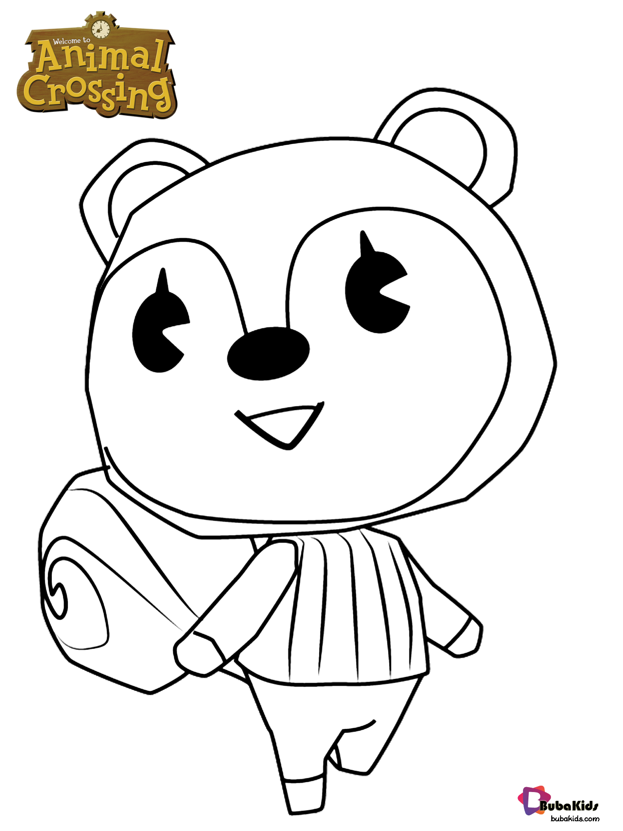 Free download and Printable Poppy Animal Crossing character coloring page