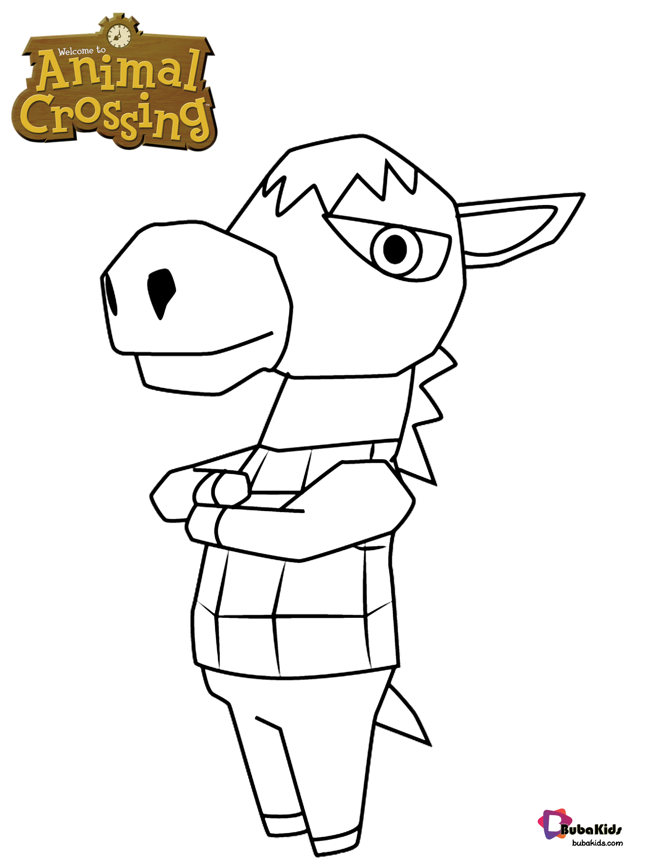Roscoe Animal Crossing character coloring pages