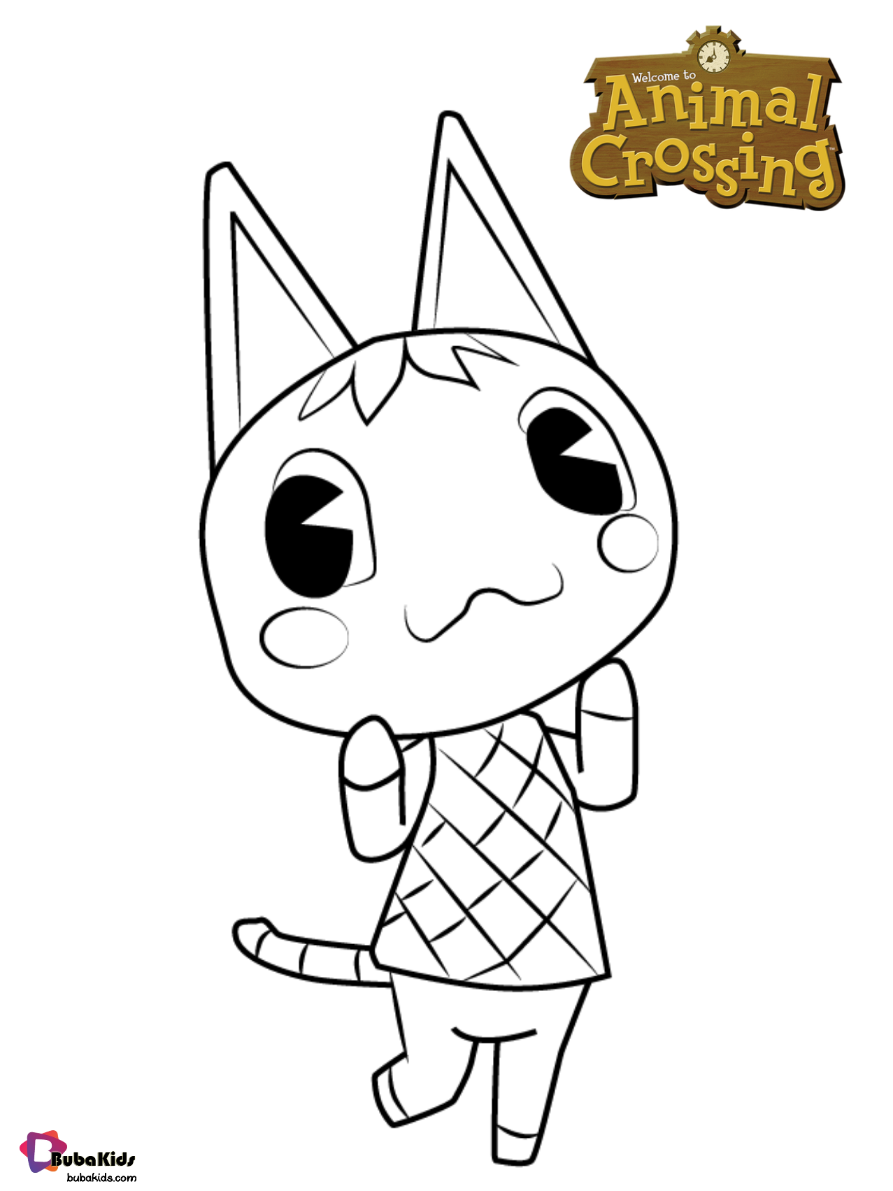 Printable coloring picture  Rosie Animal Crossing character coloring page Wallpaper