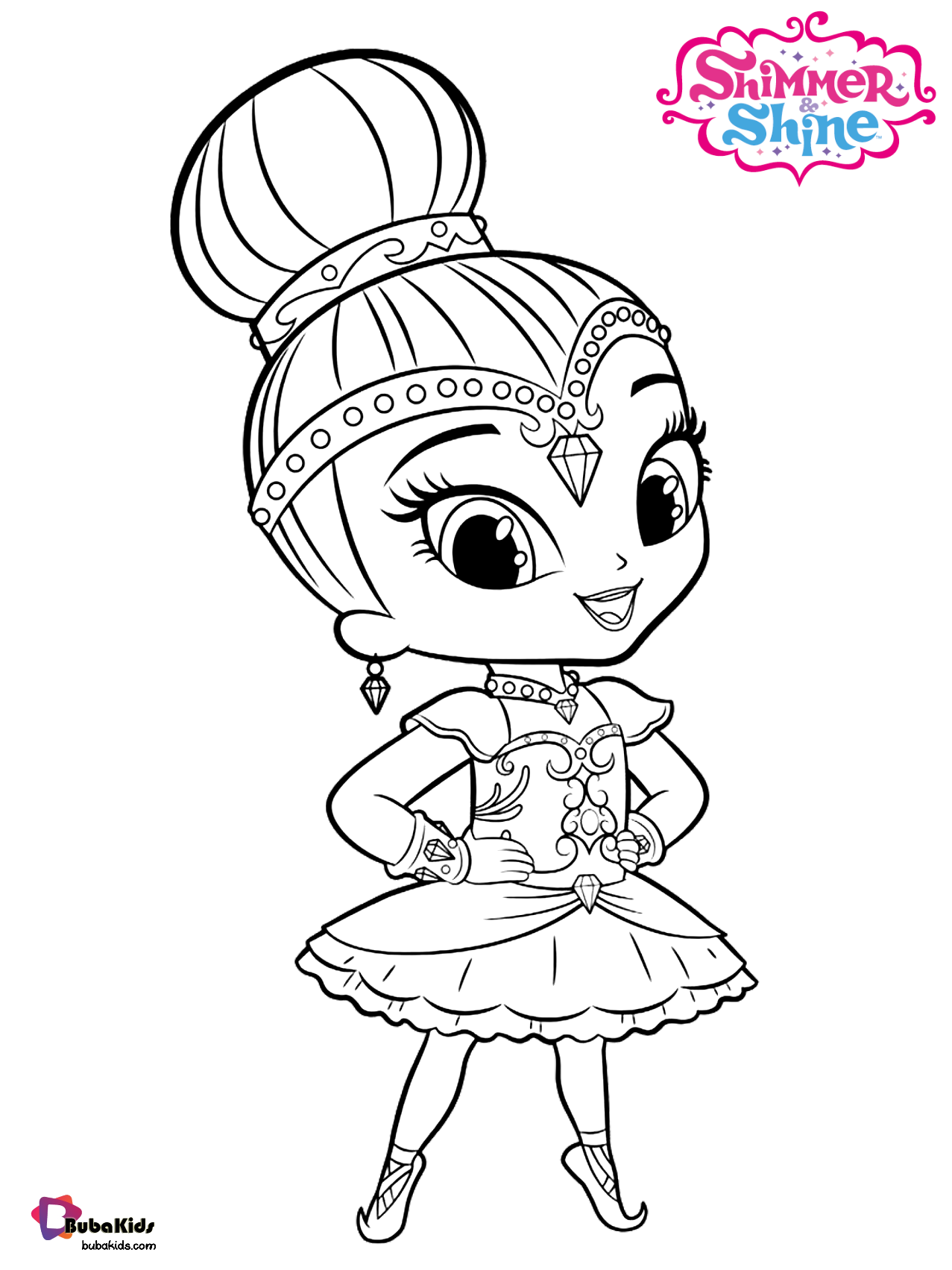 Free download to print Nick jr Shimmer and Shine coloring page Wallpaper