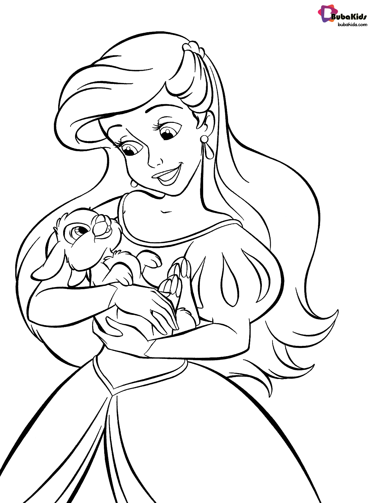 Princess Ariel Disney’s Little Mermaid coloring page Wallpaper