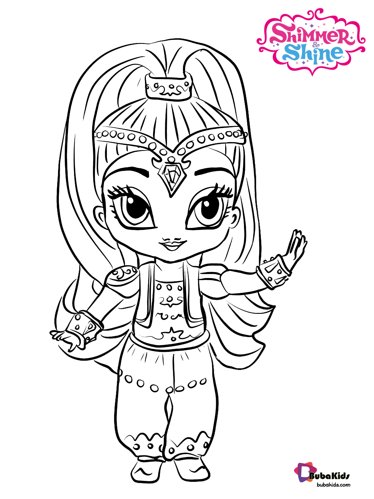 Shimmer and Shine characters Andine coloring page Wallpaper