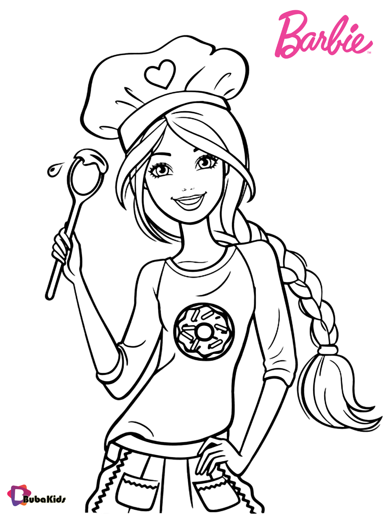 Stylish and Beautiful chef Barbie Coloring Pages Wallpaper