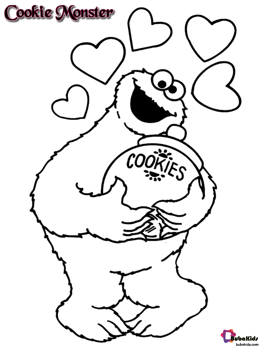 Cookie monster sesame street coloring page Wallpaper