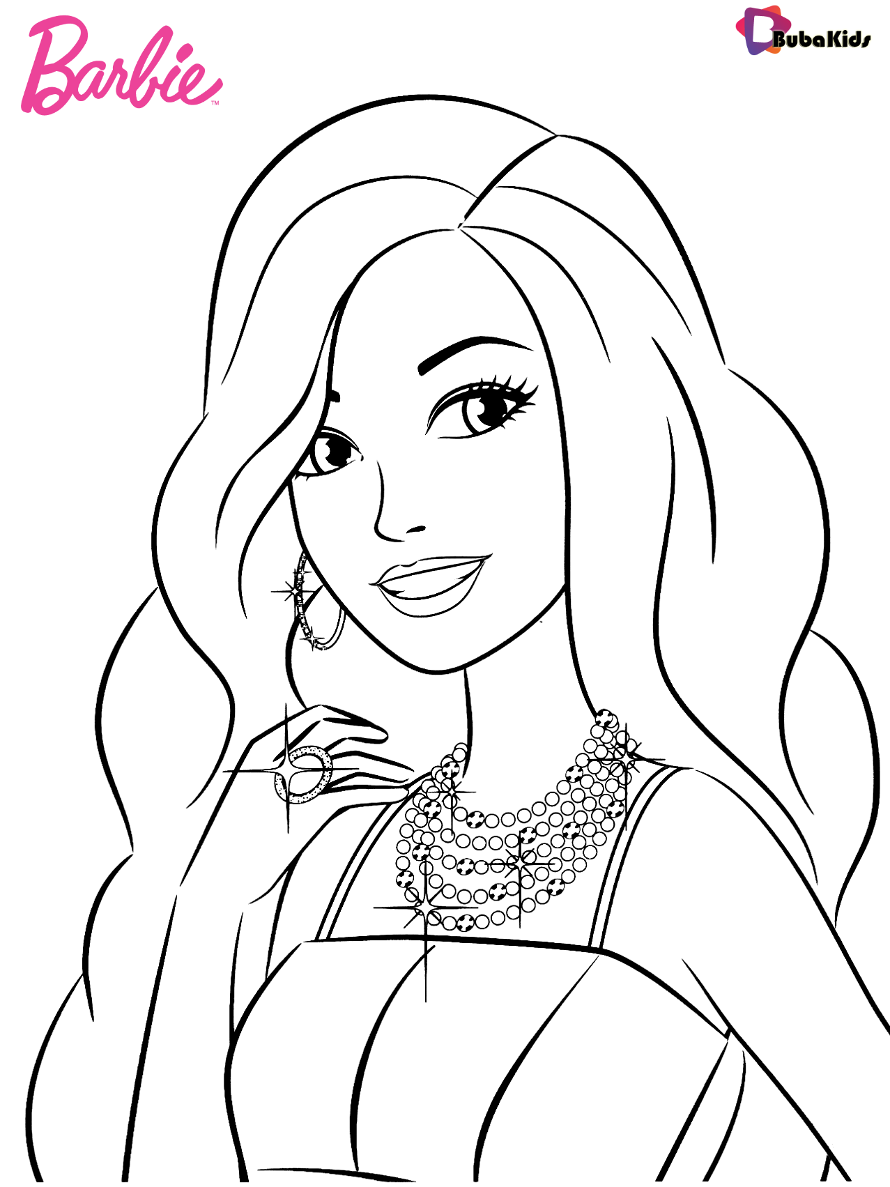 Incredible Barbie coloring page to print and color for free Wallpaper