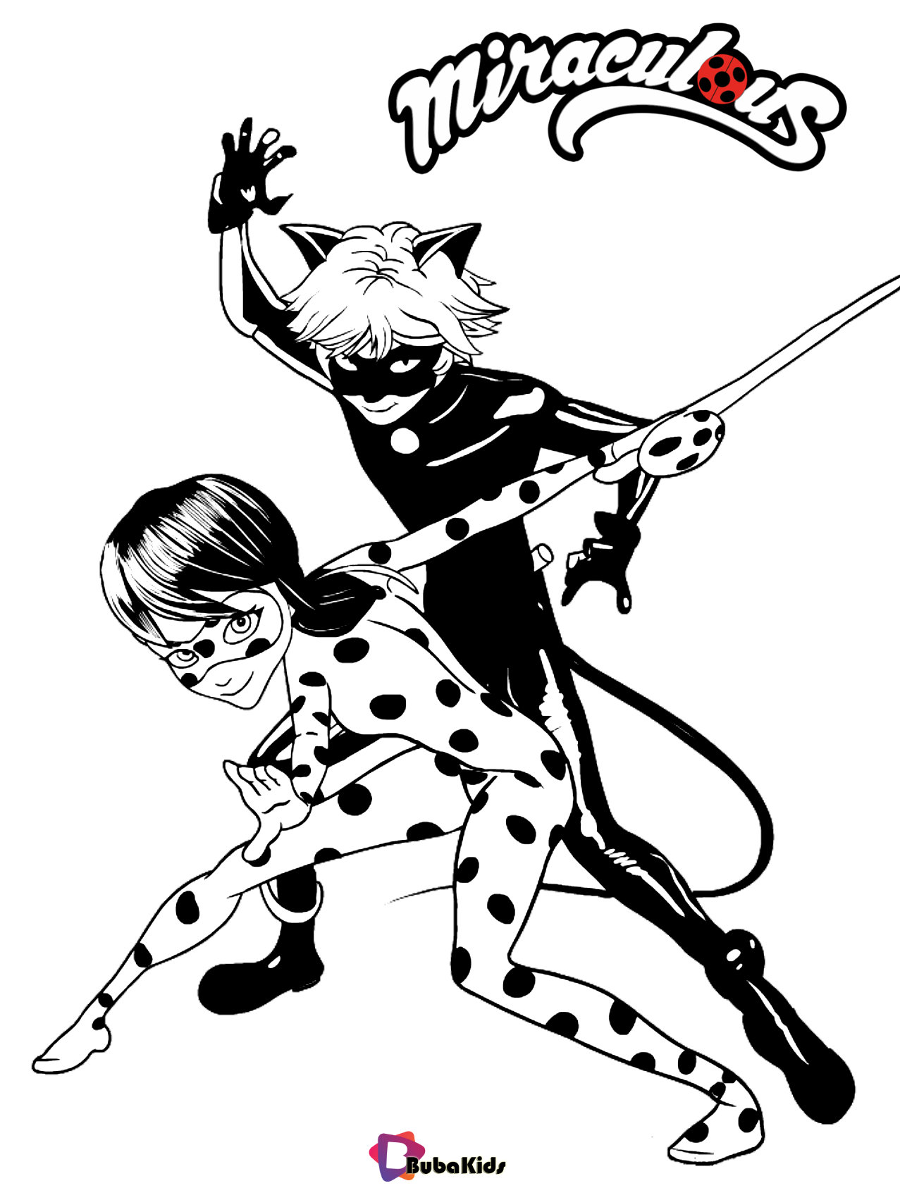 Miraculous Tales of Ladybug & Cat Noir coloring pages Wallpaper