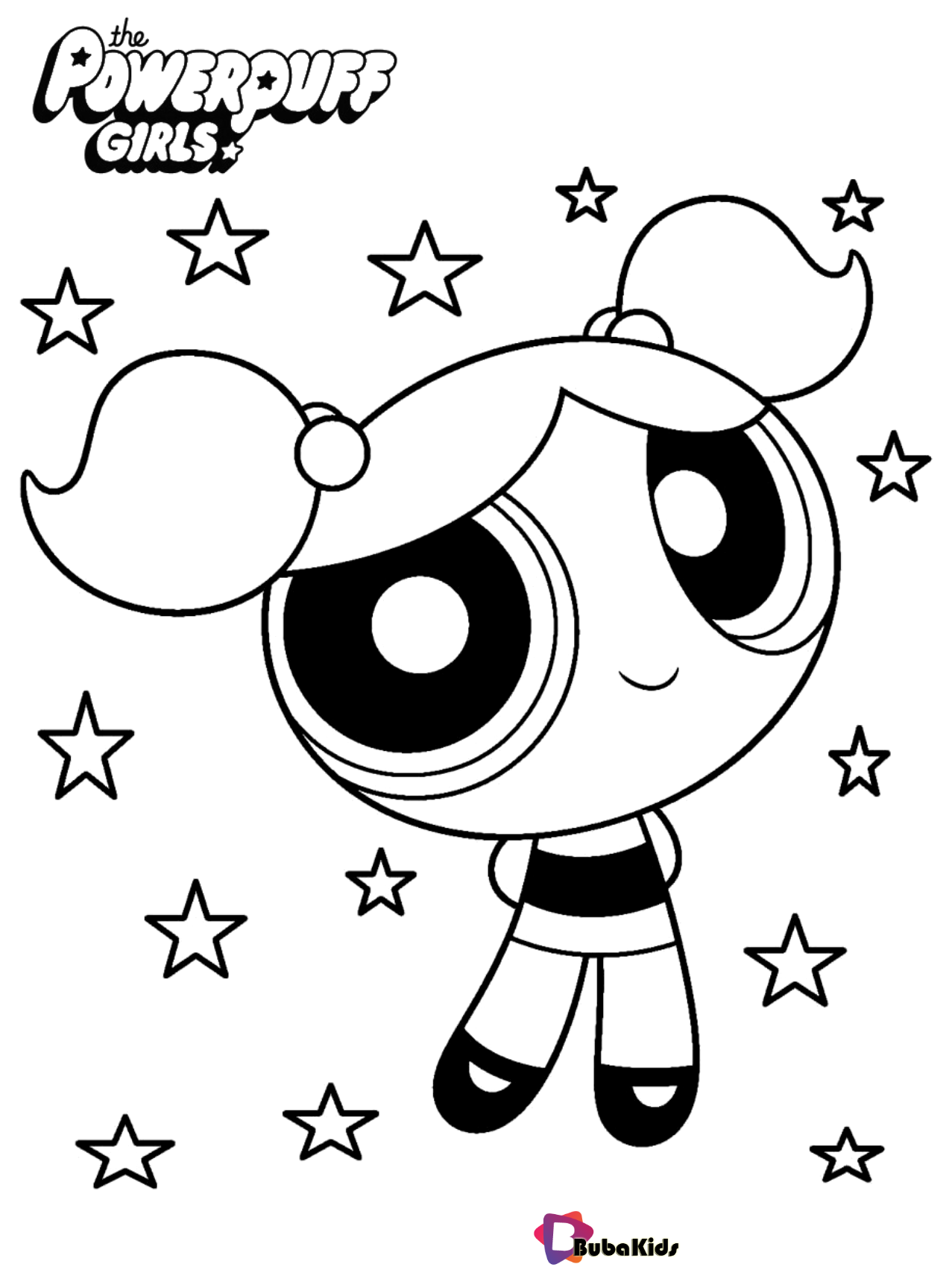 Bubbles The Powerpuff Girls character coloring page Wallpaper