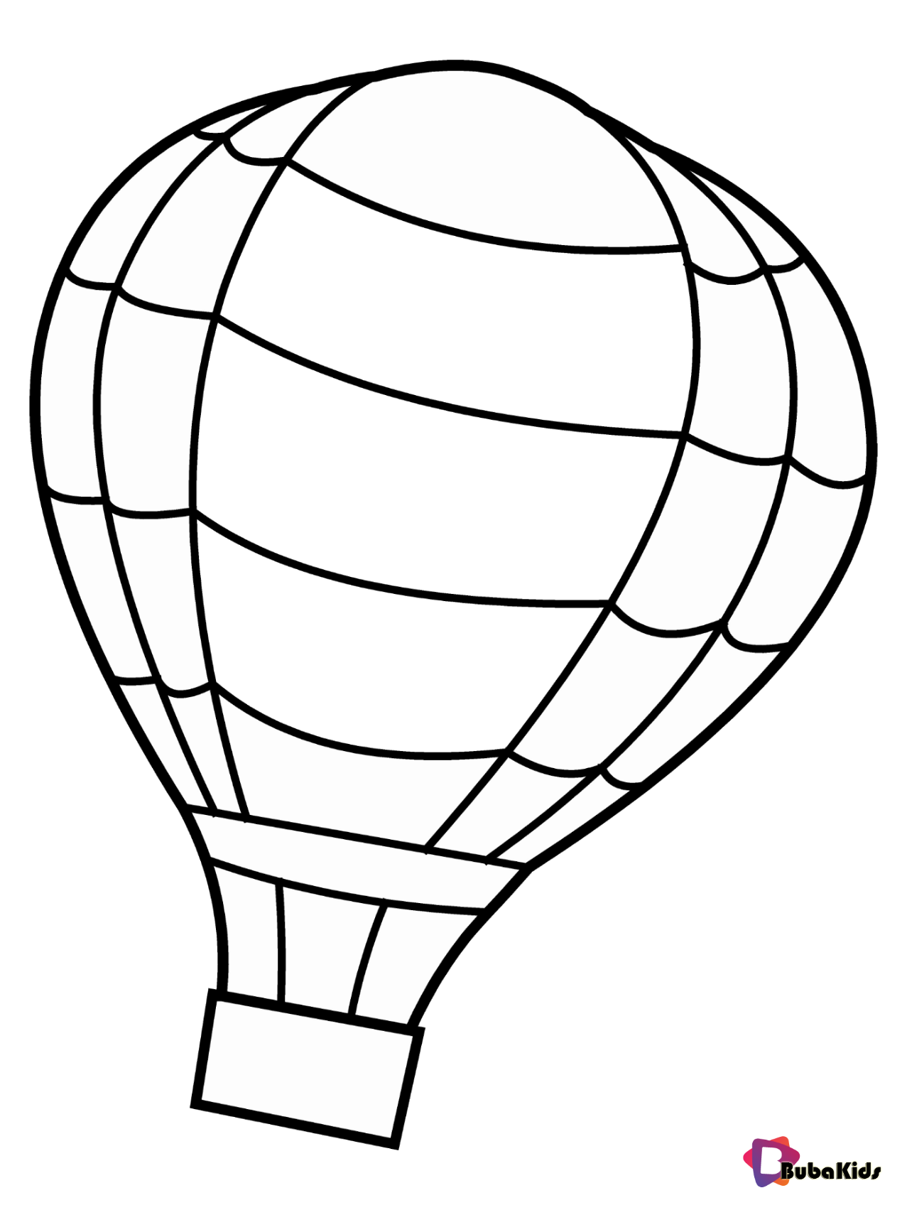 Free Hot air balloon coloring page for kids Wallpaper