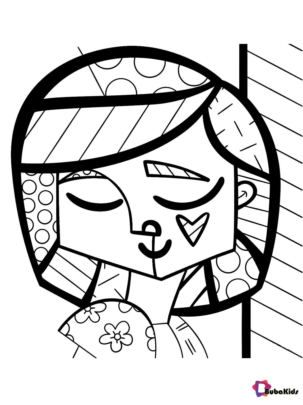 Good girl picture by Romero Britto coloring page Wallpaper