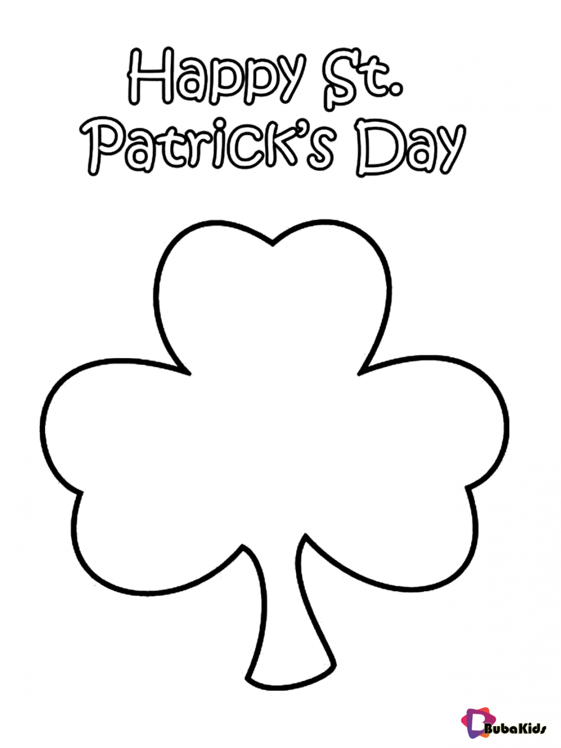 Happy st patricks day coloring page for kids | BubaKids.com