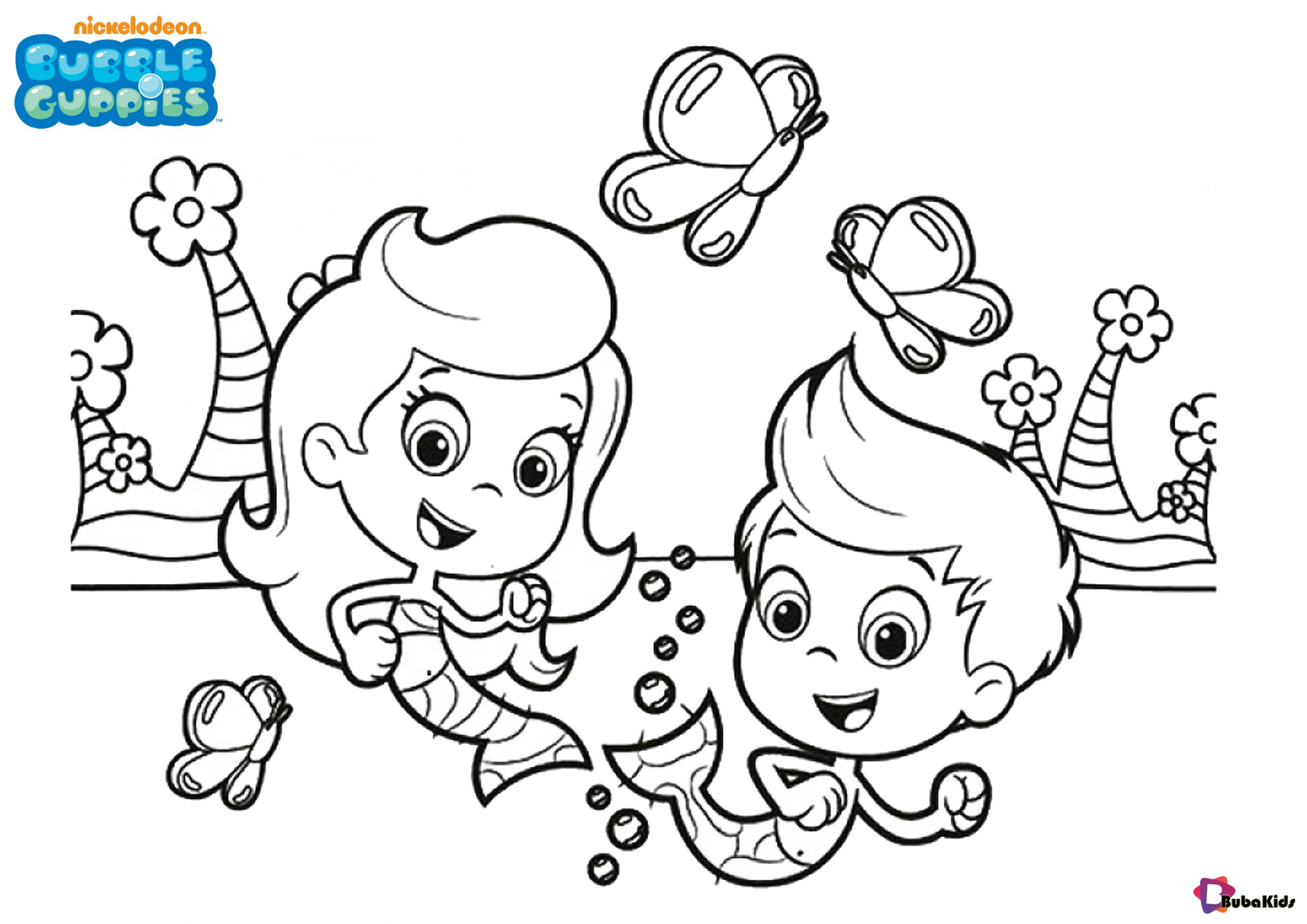 Easy and printable bubble guppies colouring pages for kids Wallpaper