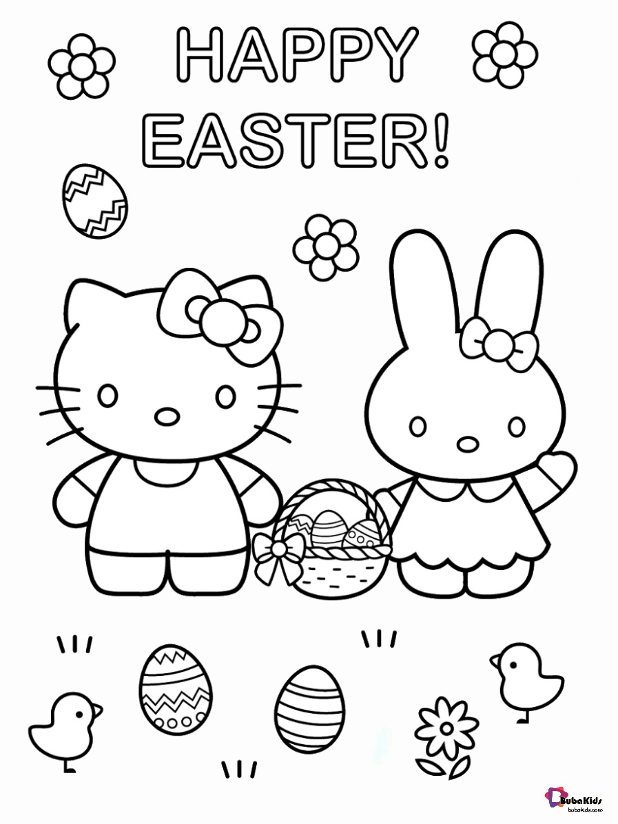 Download Happy easter Hello kitty and easter bunny easter eggs ...