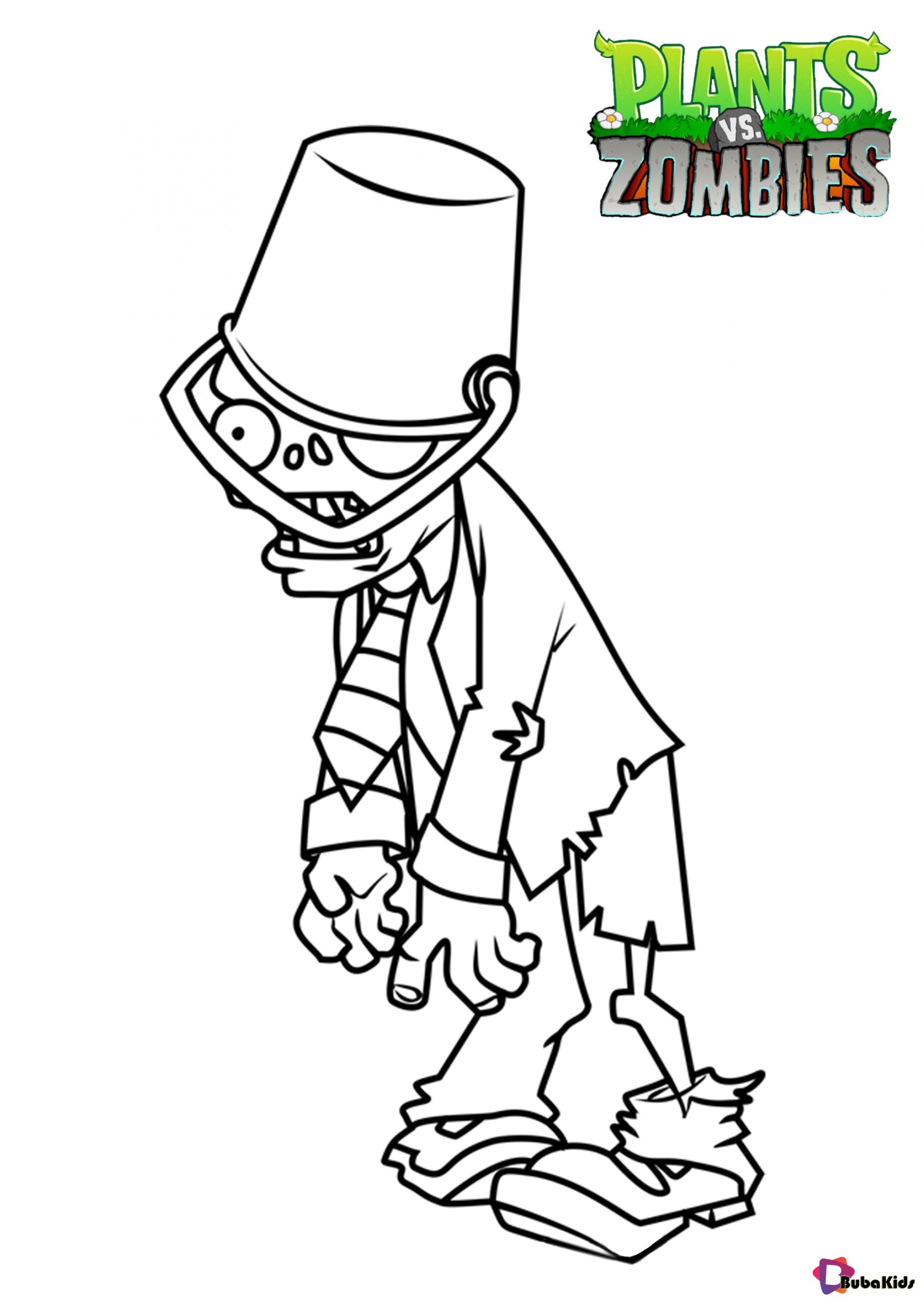 Plants vs Zombies Buckethead zombie coloring page Wallpaper