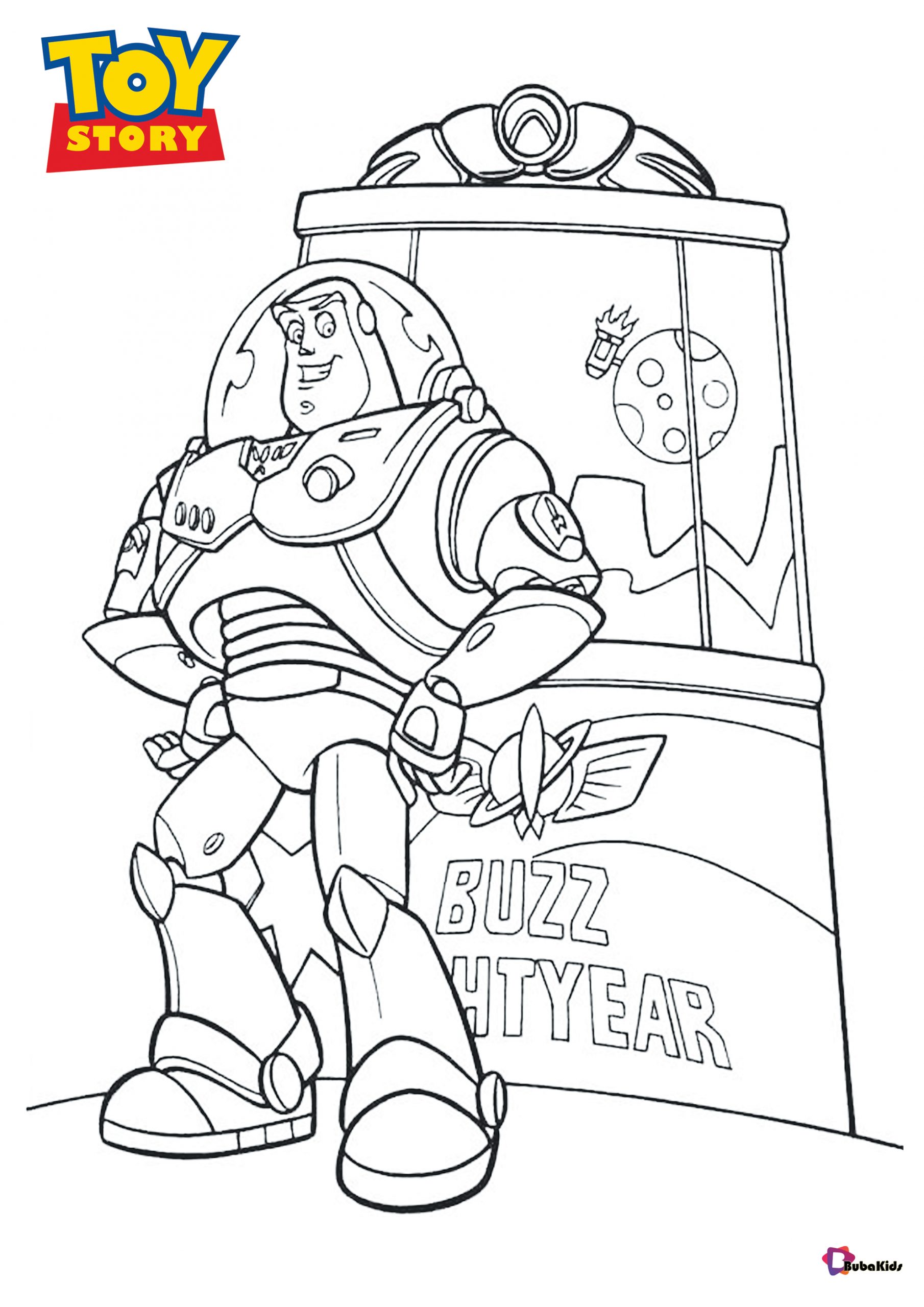 Printable Coloring pages of Buzz Lightyear Toy Story Character Wallpaper
