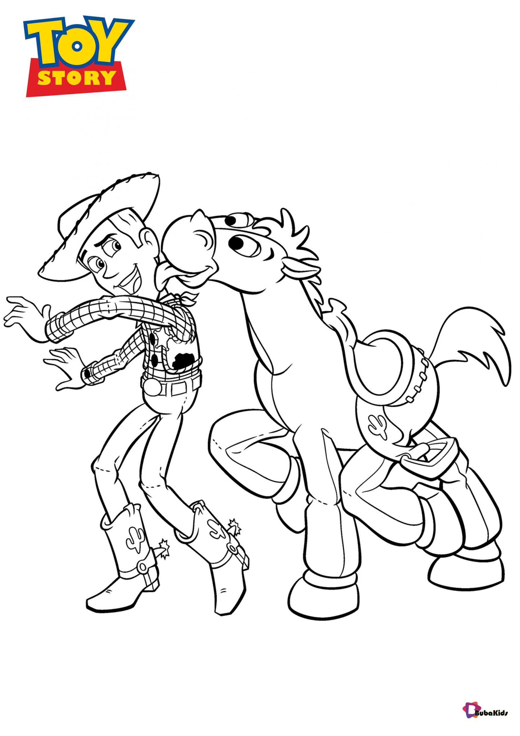 Sheriff Woody coloring page from Toy Story printable coloring pages for kids