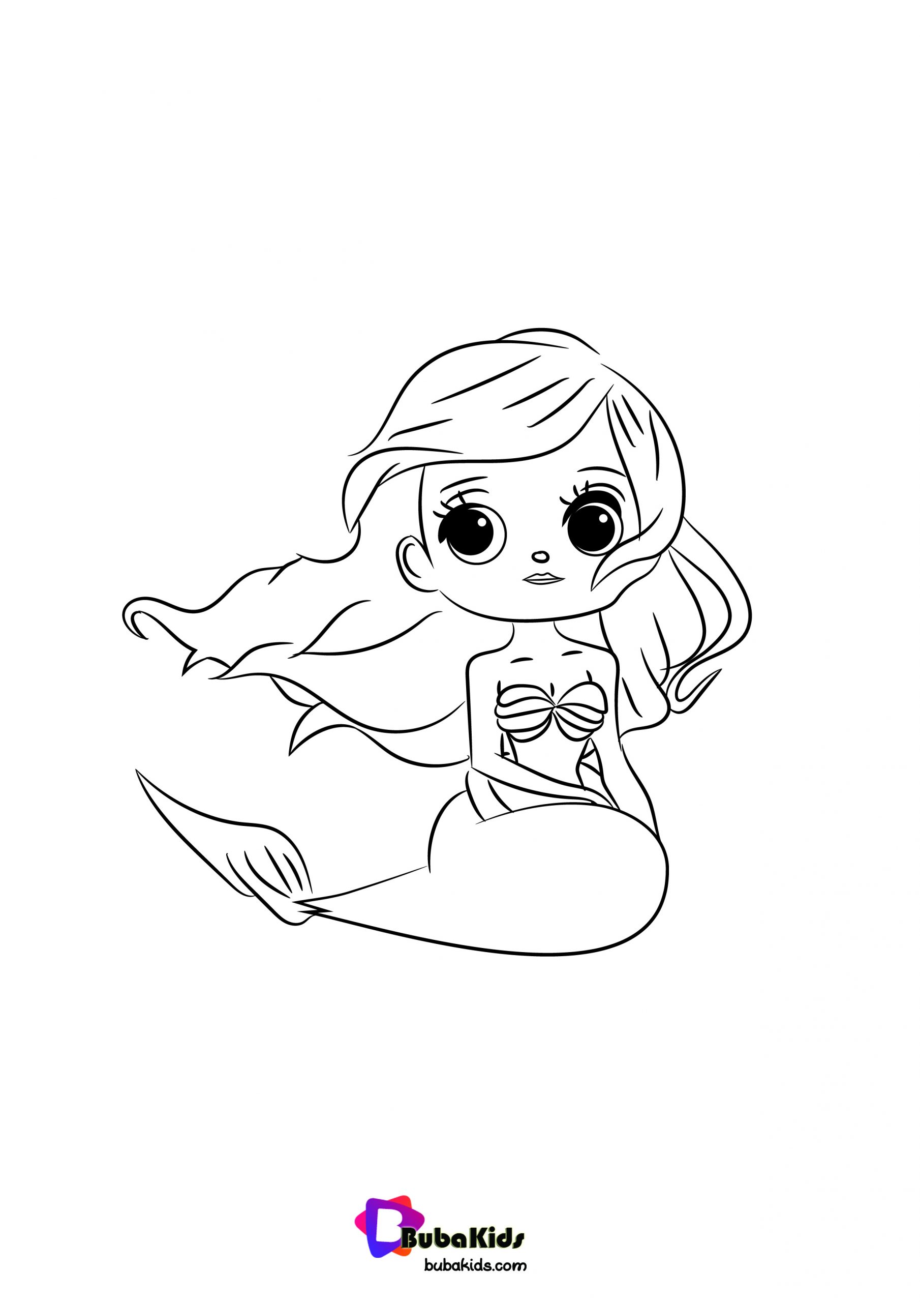 Baby Princess Ariel Coloring Pages | BubaKids.com