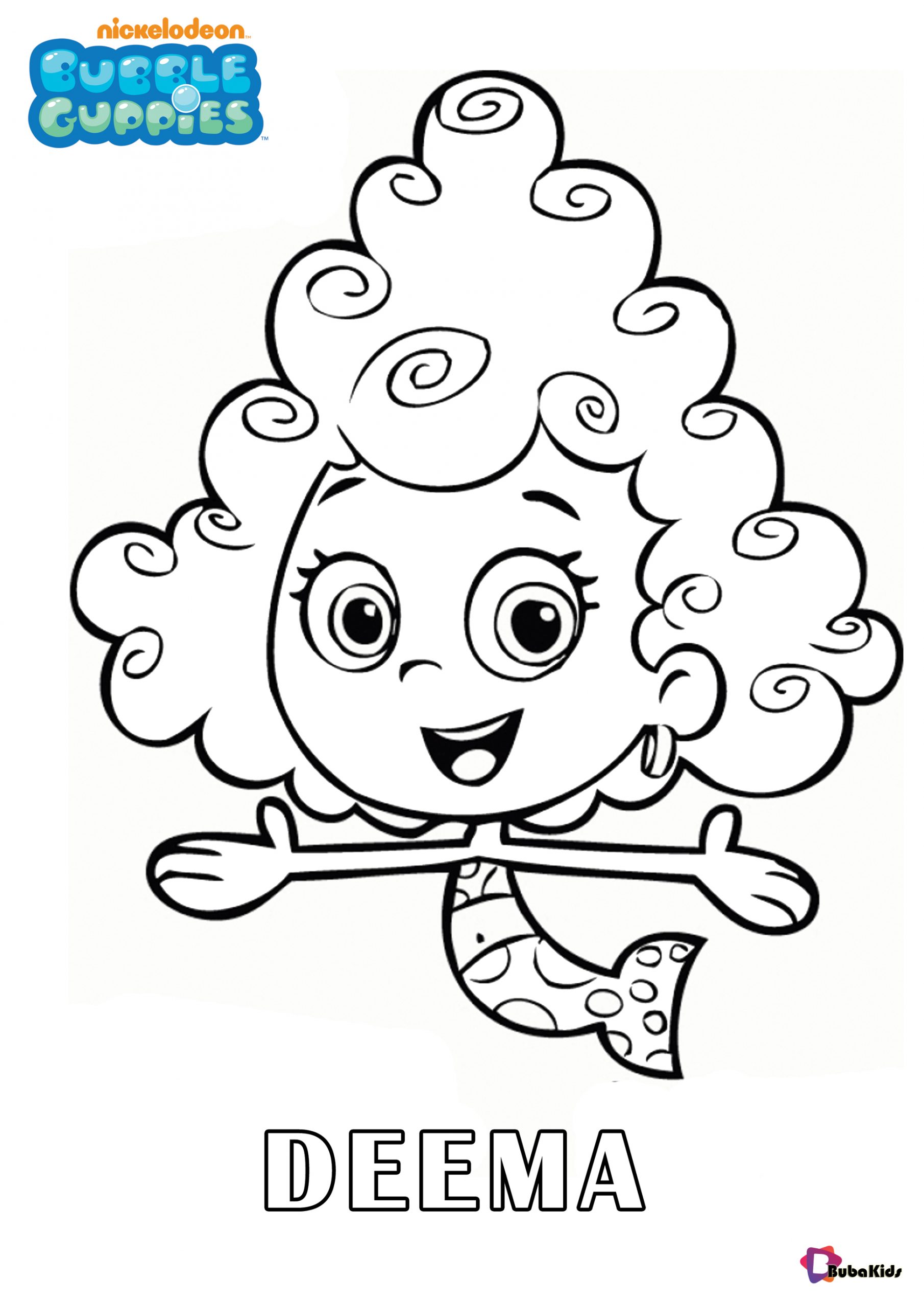 Deema Bubble Guppies character nickelodeon coloring sheet Wallpaper