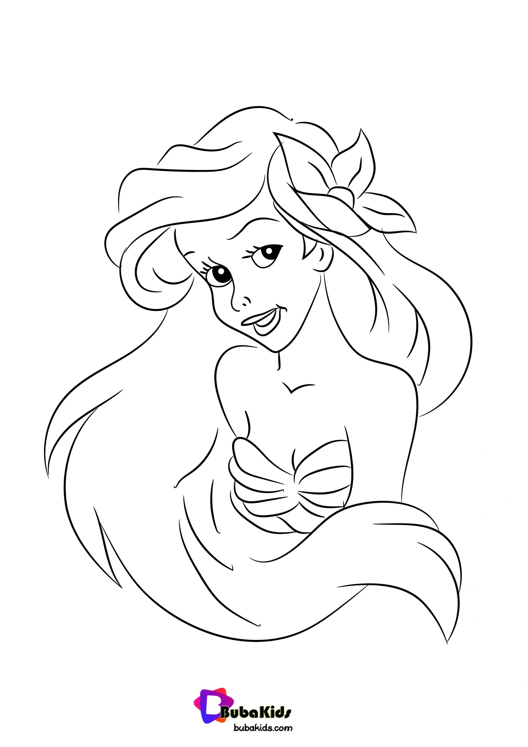 Disney Princess Ariel Coloring Pages Free By Bubakids Wallpaper