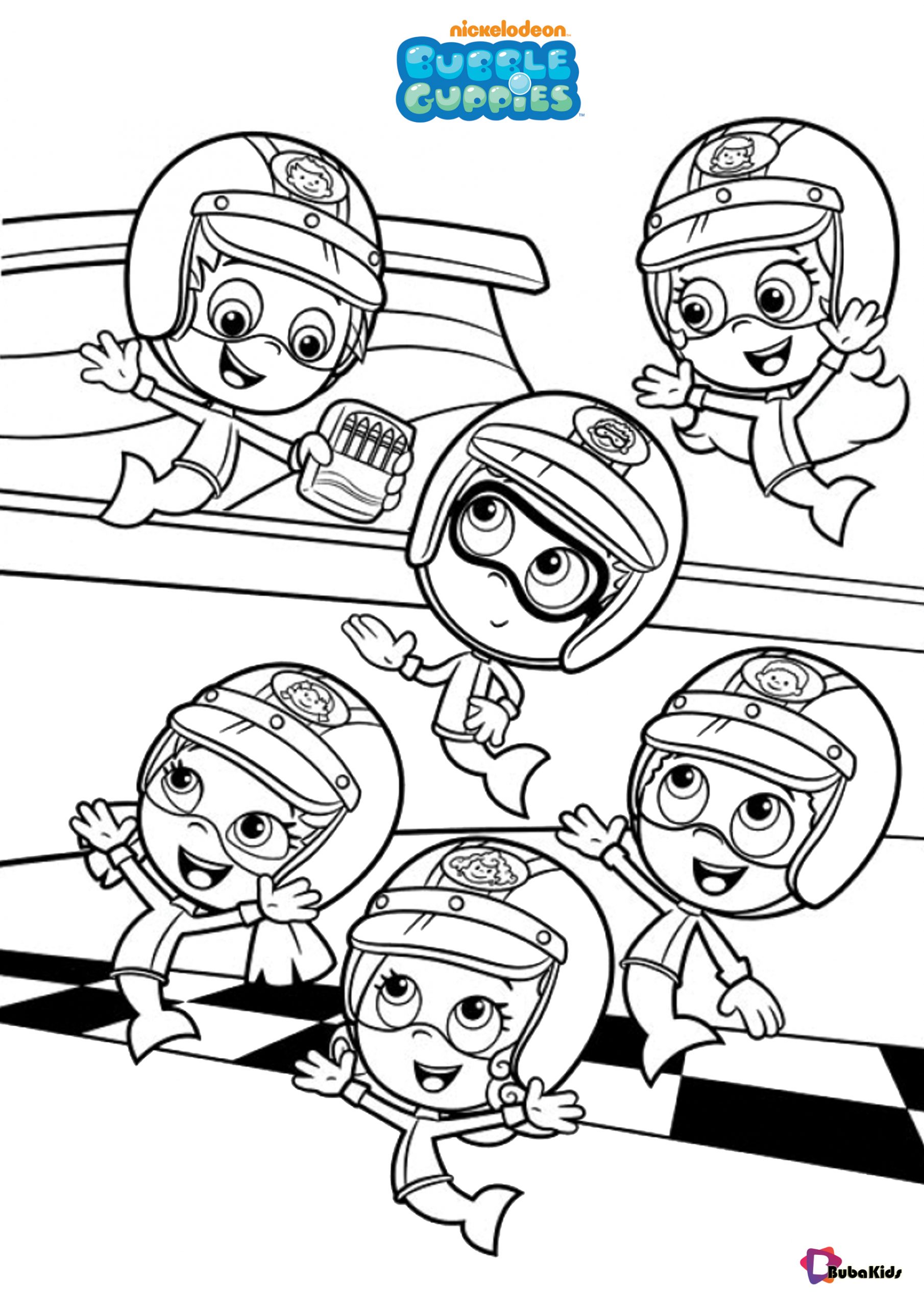Free Bubble Guppies coloring pages to print