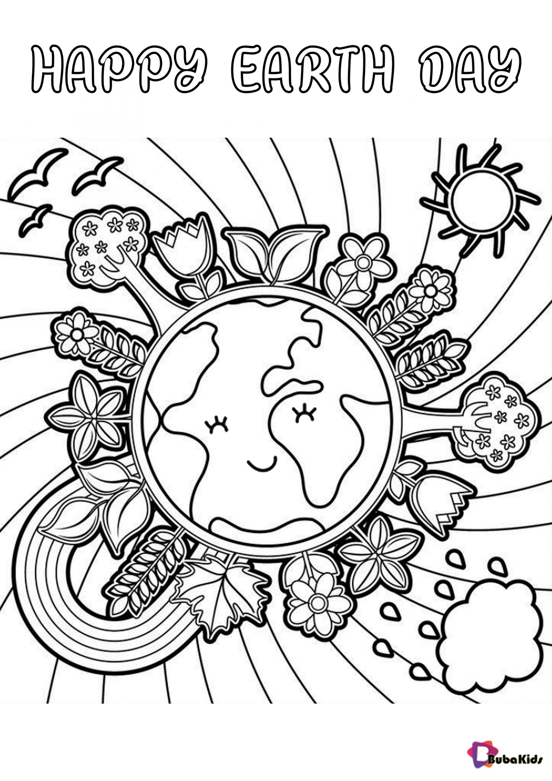 Free download happy earth day coloring sheet Wallpaper