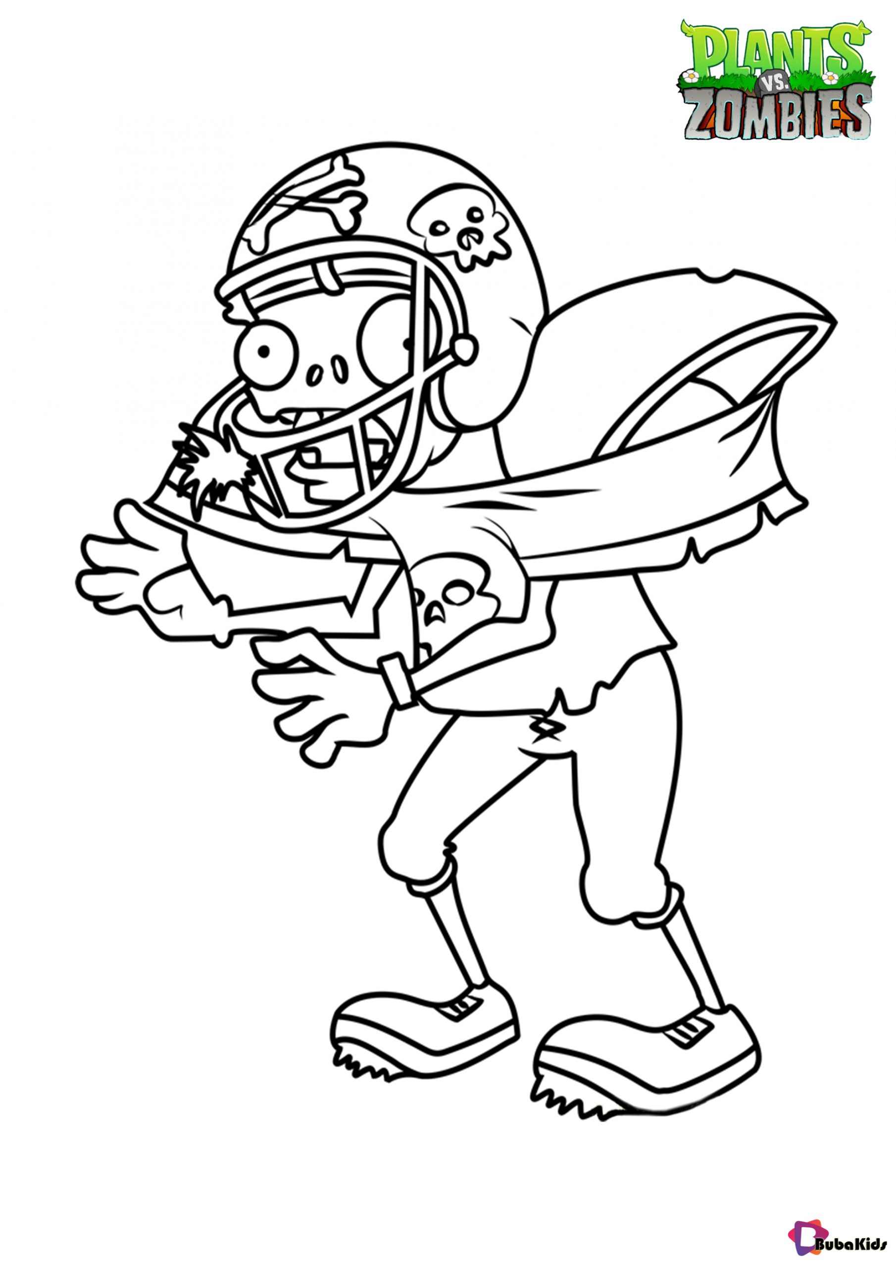 Plants vs zombies Football Zombie coloring page Wallpaper