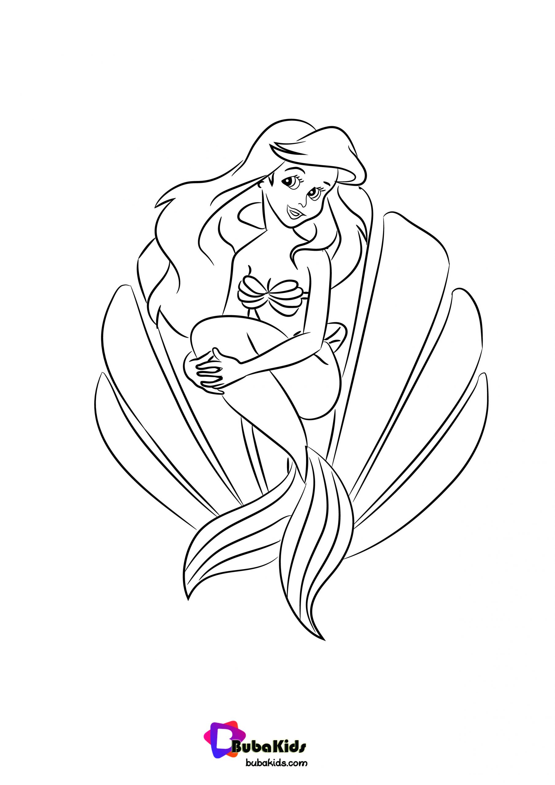 Princess Ariel Coloring Pages Printable By Bubakids Wallpaper