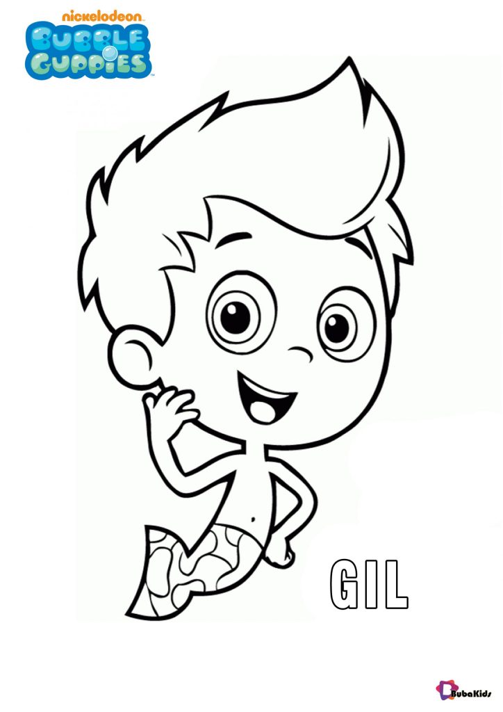 Free and Printable Bubble Guppies character Gil coloring pages